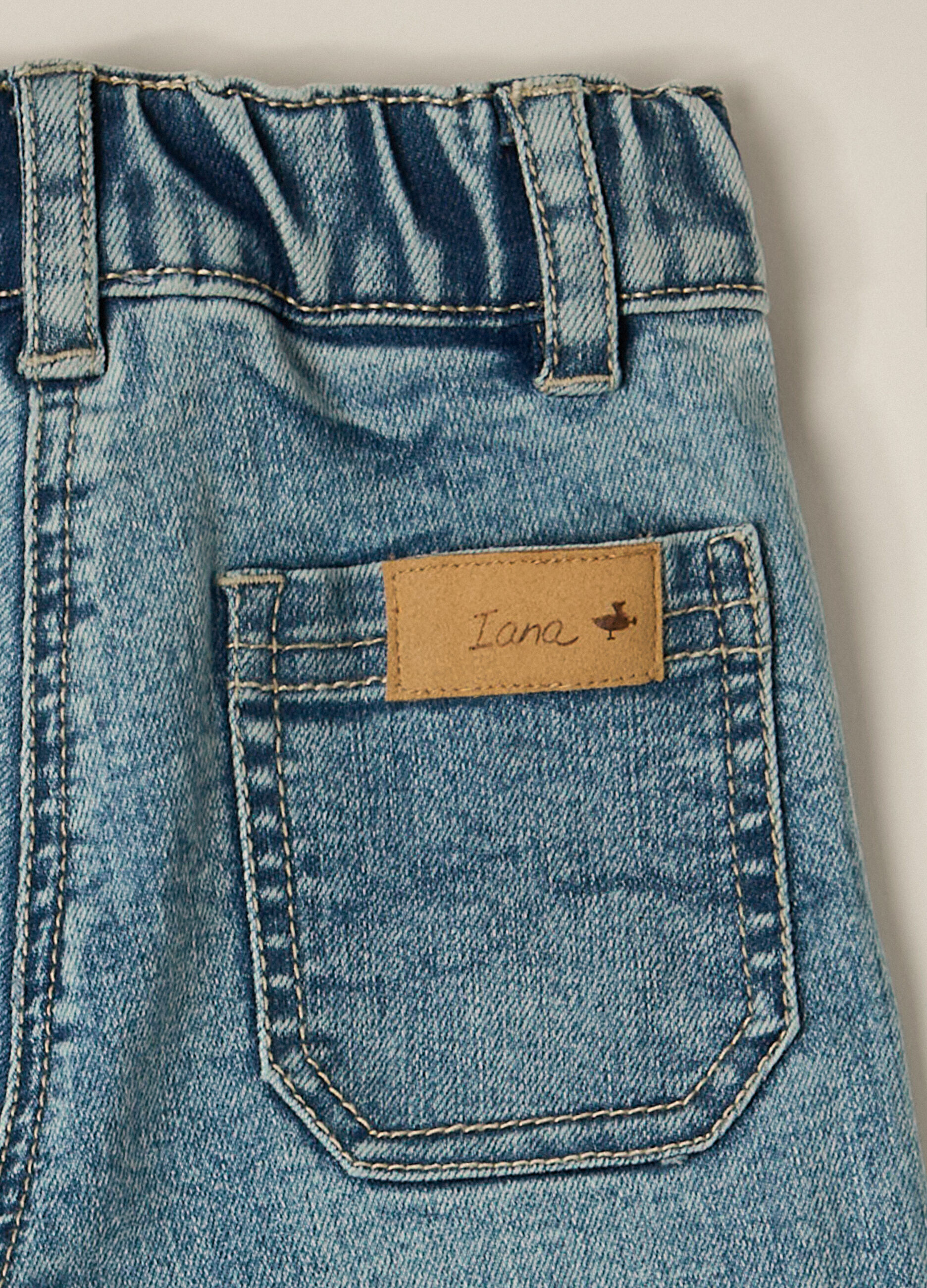 Pantaloni in denim di misto cotone IANA neonata_1
