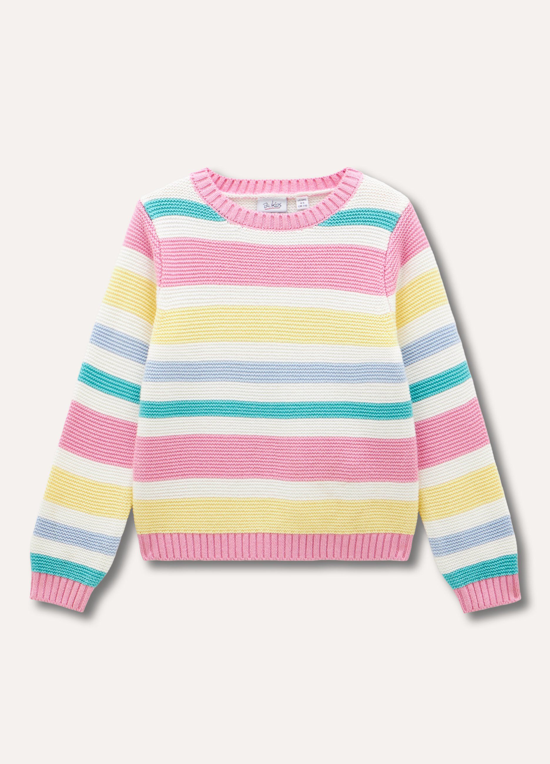 Tricot rigato multicolor bambina_0