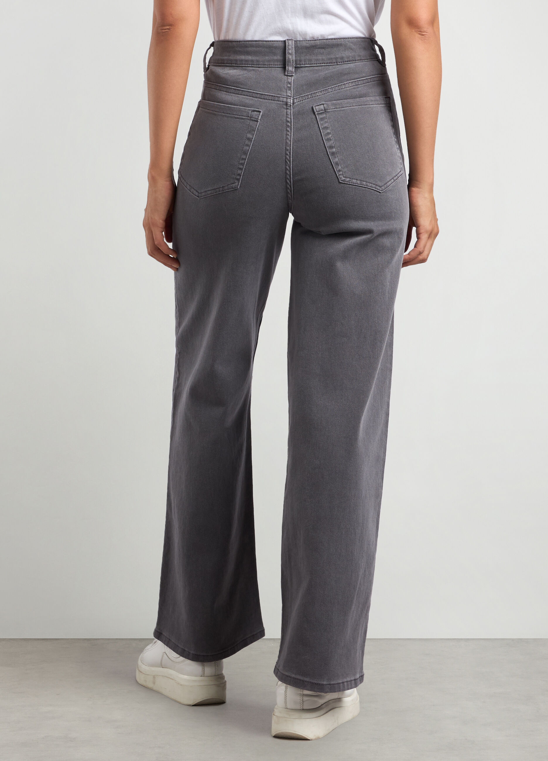 Pantaloni in denim di cotone stretch donna_1