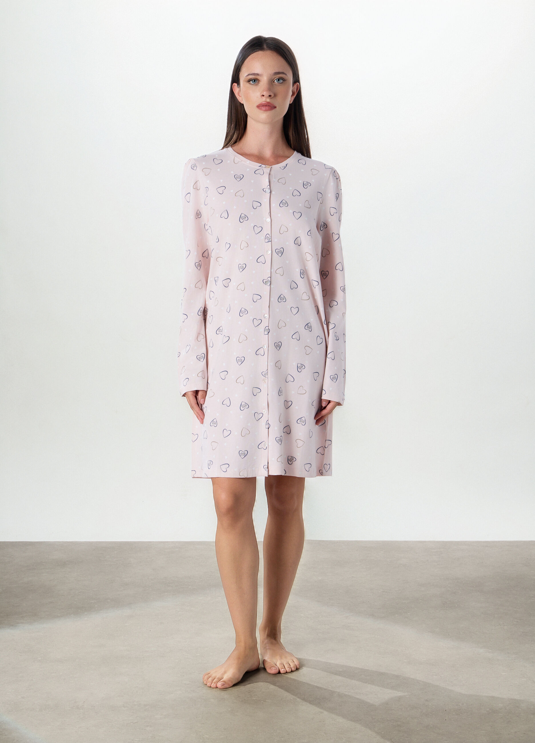 Camicia da notte in puro cotone donna_0
