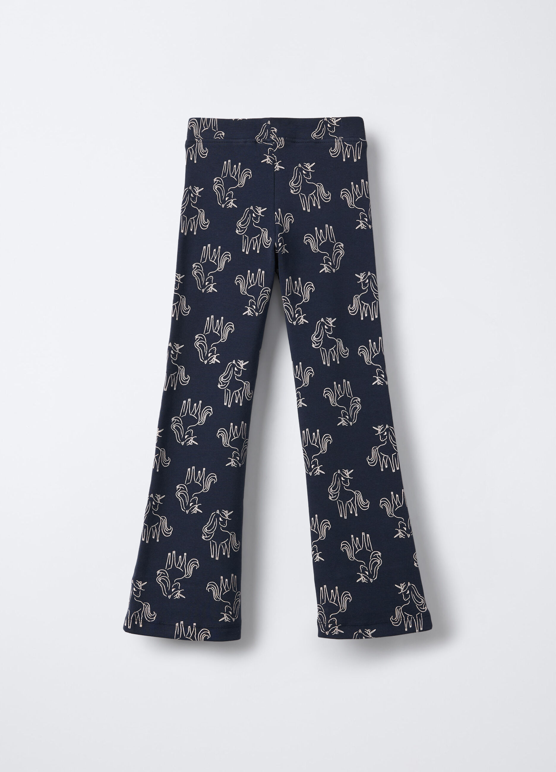 Leggings in costina di cotone stretch Flare Fit bambina_1