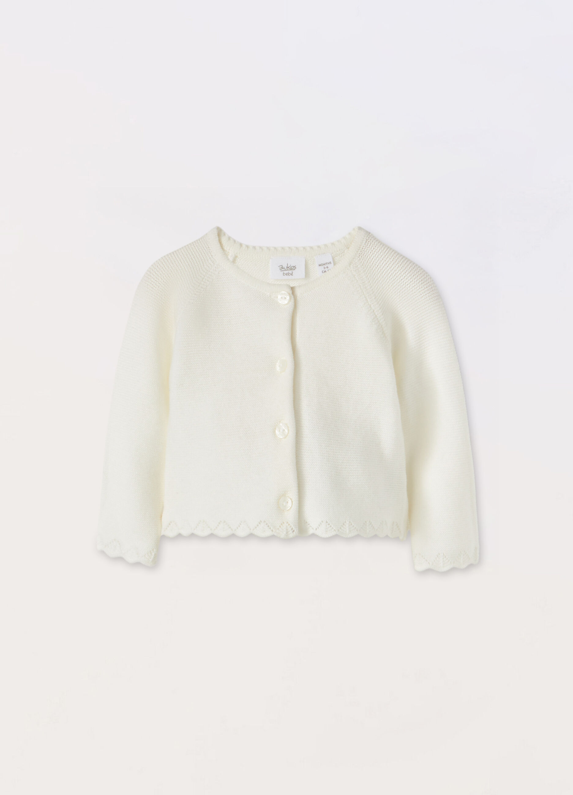 Cardigan tricot in puro cotone neonata_0
