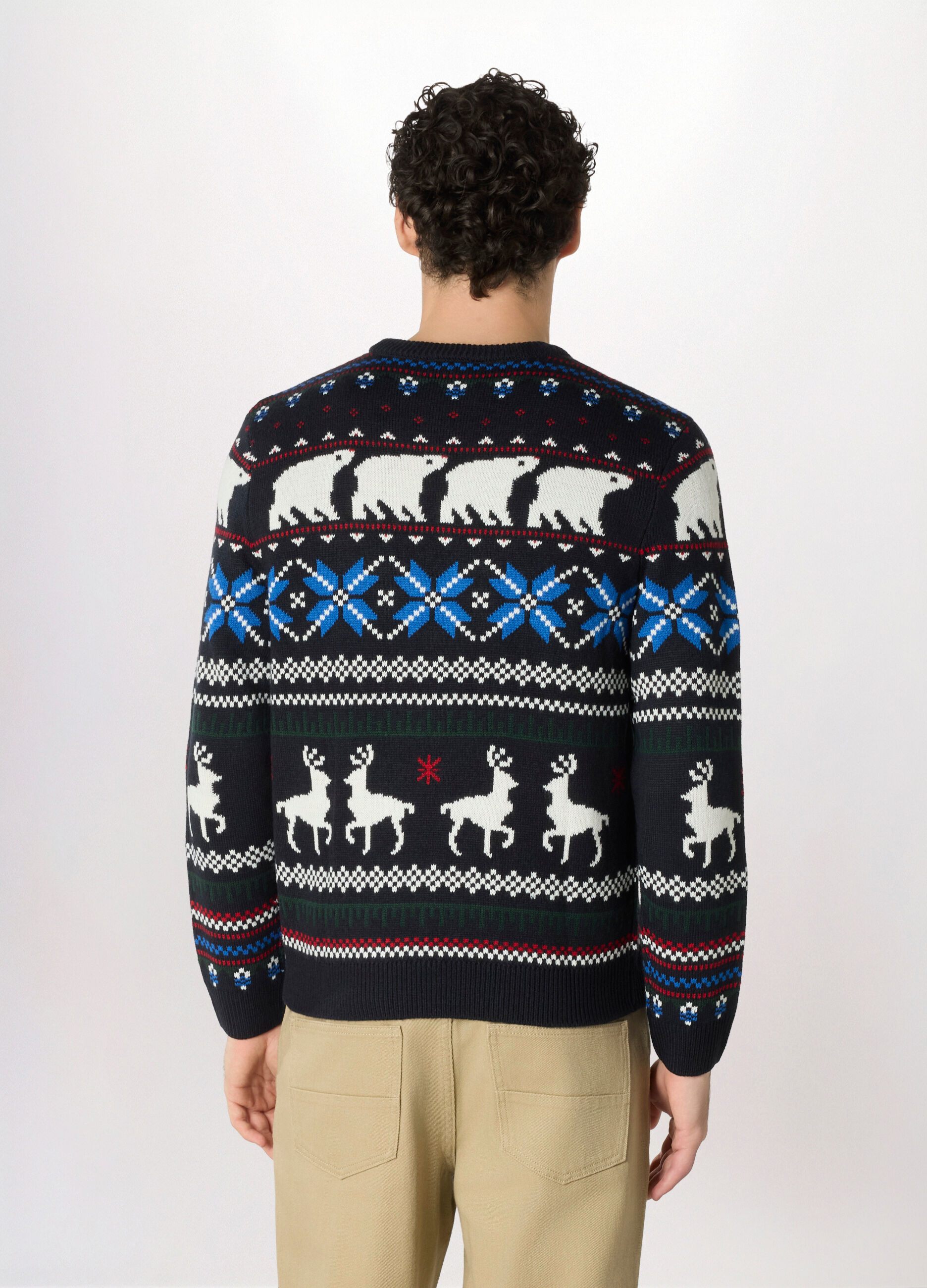 Maglione girocollo con decorazioni natalizie uomo_1