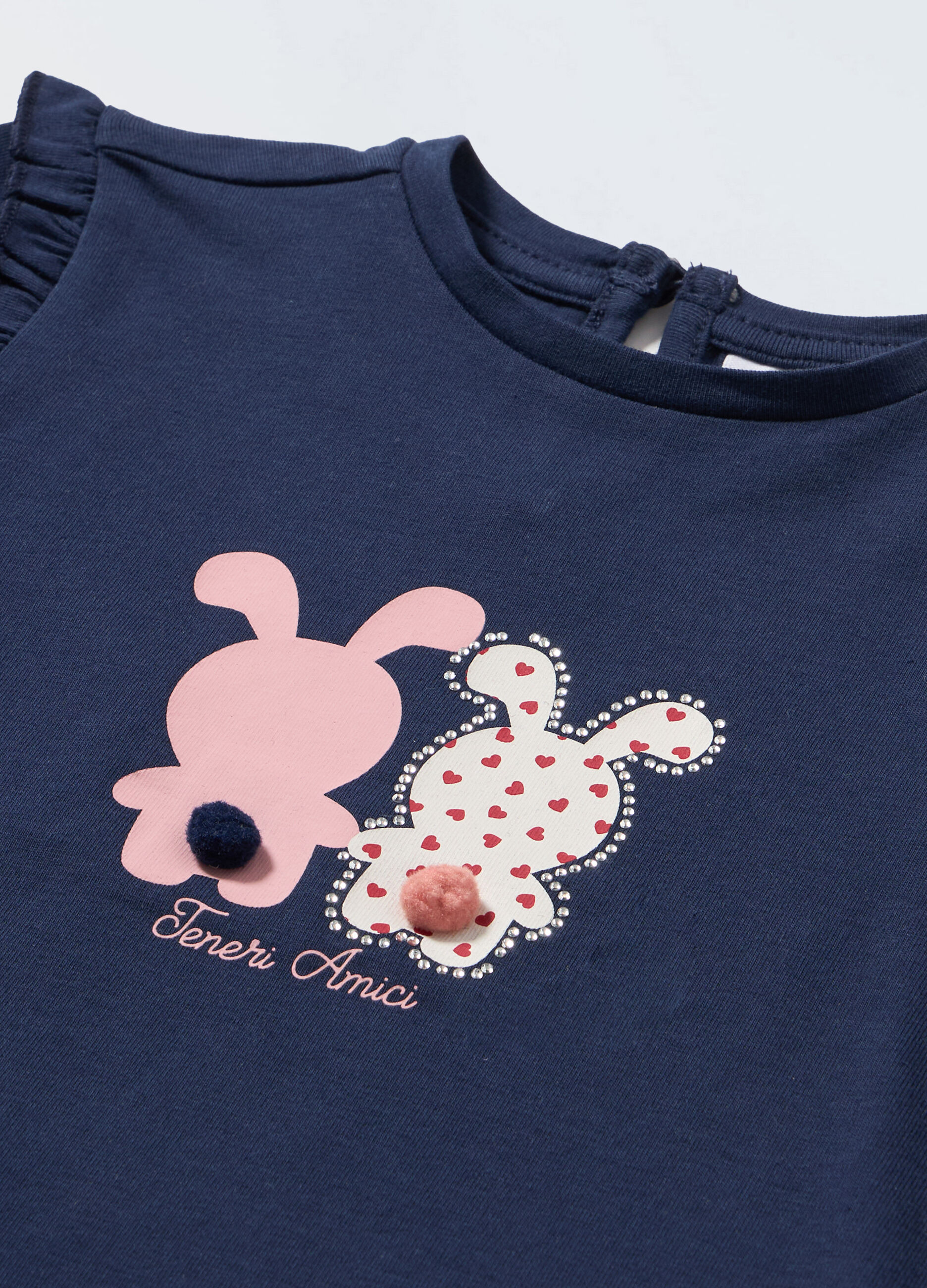 T-shirt a maniche lunghe in cotone stretch neonata_1