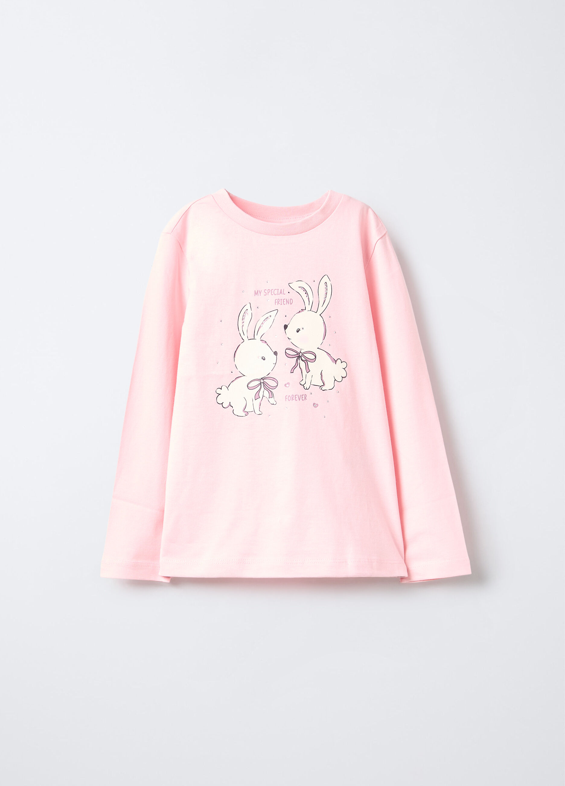T-shirt in jersey di puro cotone bambina_0