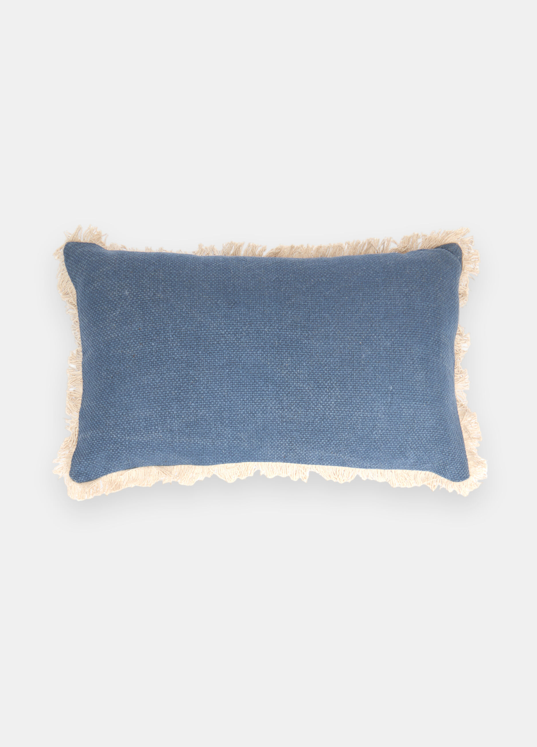 Cuscino rettangolare imbottito con frange_0