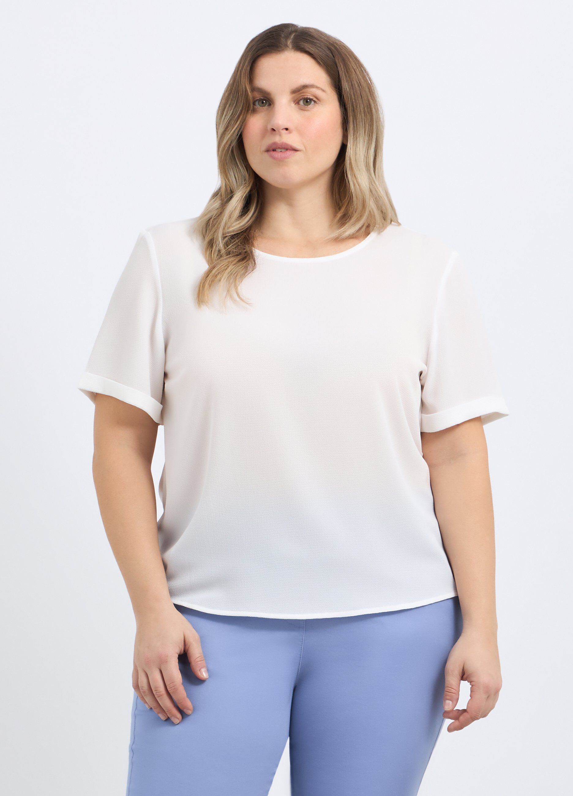 Blusa a maniche corte donna curvy_0