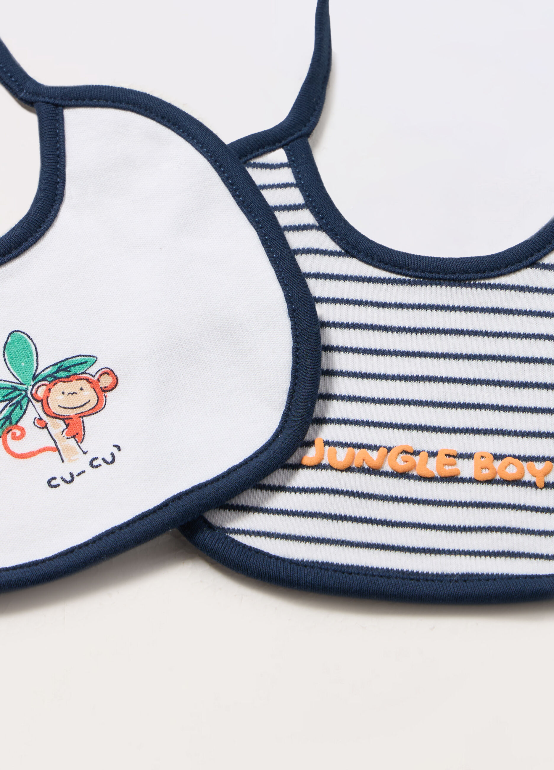 Pack 2 bavaglini in interlock di puro cotone neonato