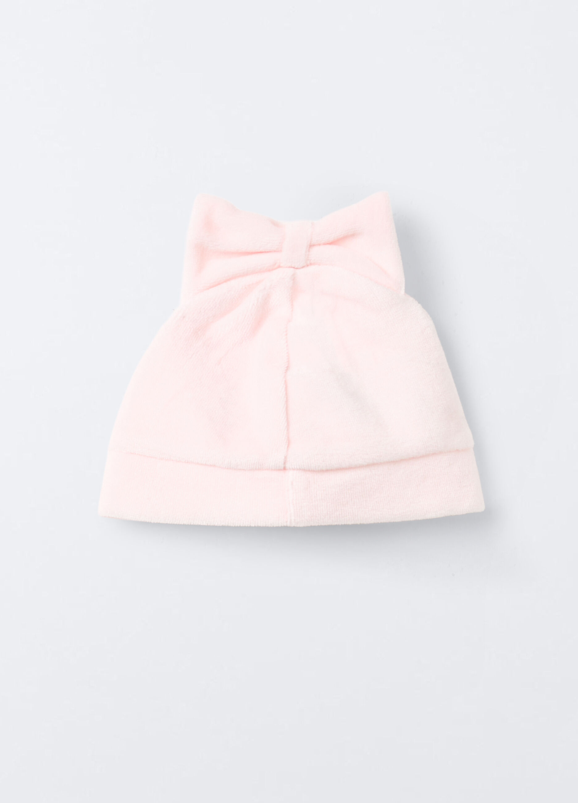 Berretto velour misto cotone neonata_1
