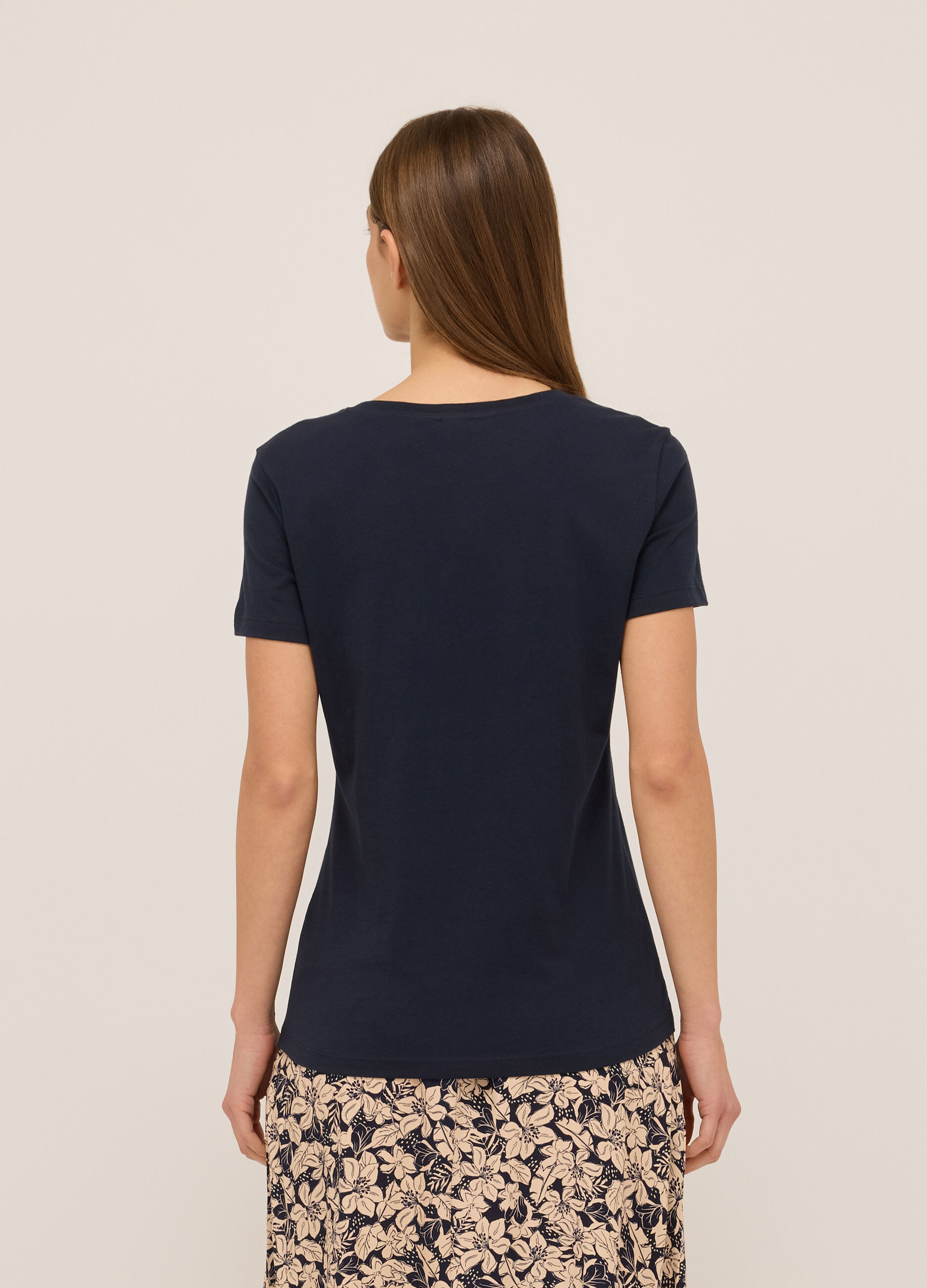 T-shirt in jersey di puro cotone donna_1