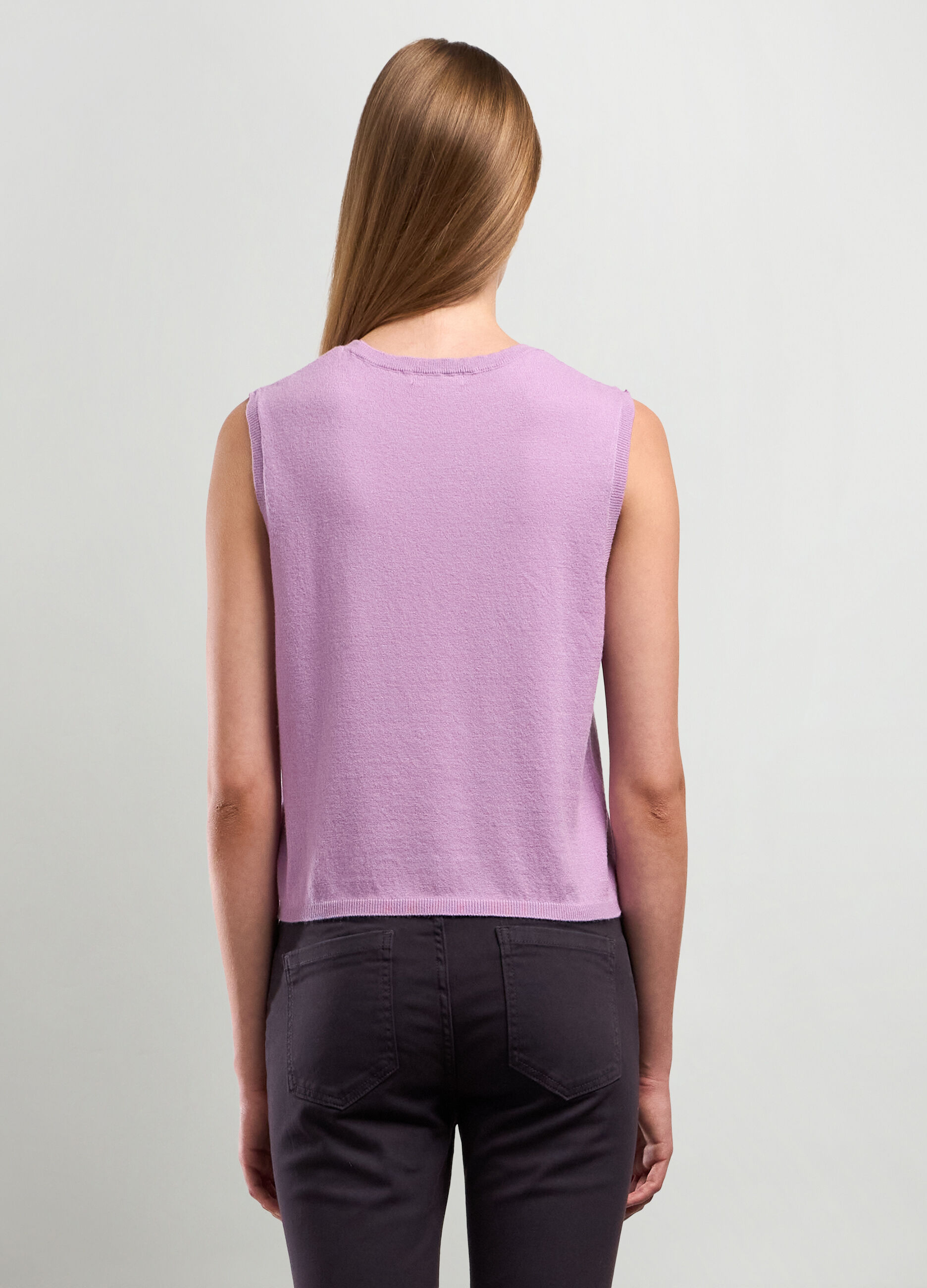 Gilet tricot in misto viscosa donna_1