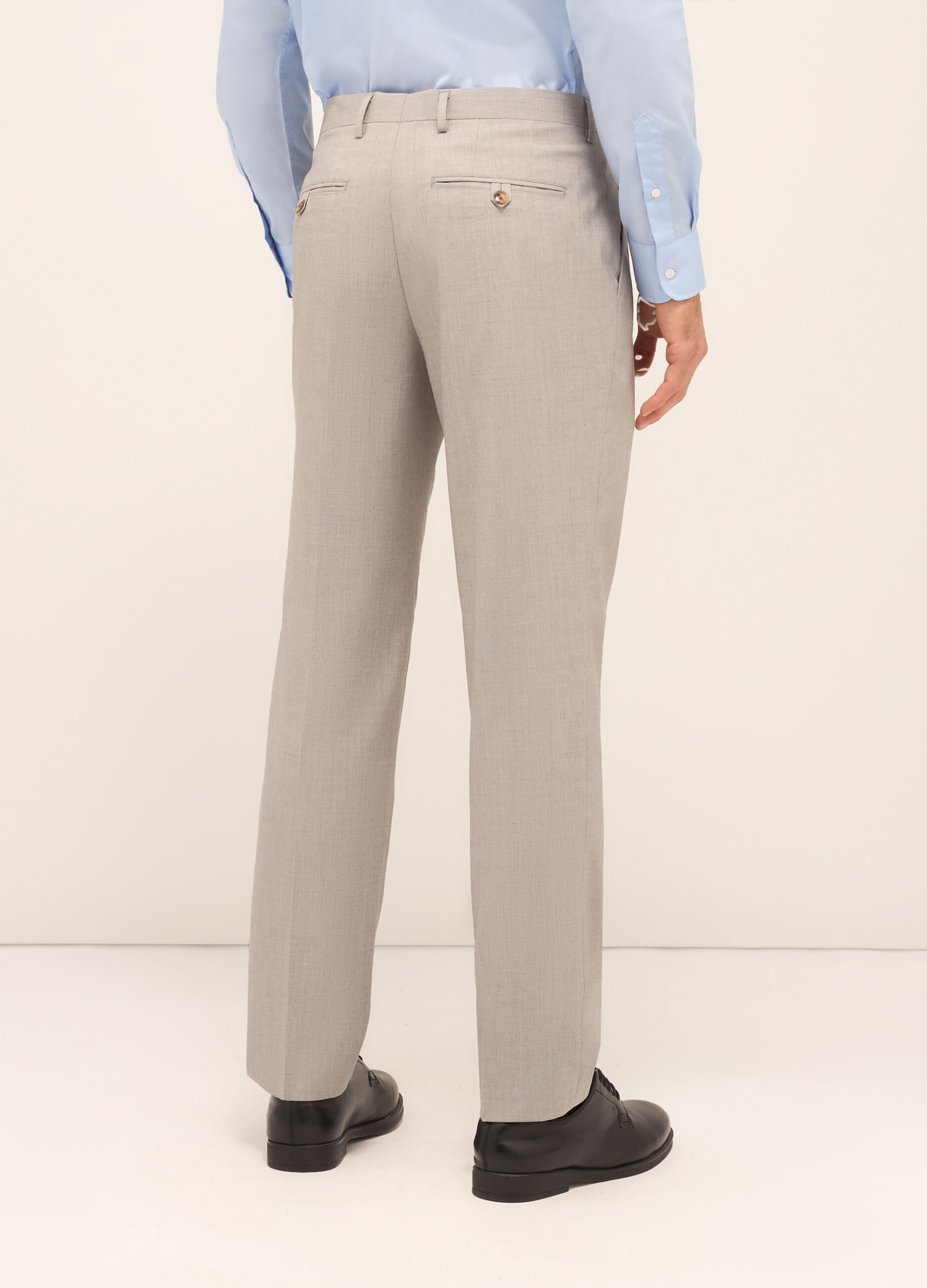 Pantaloni classici in tessuto stretch a micro-quadretti uomo