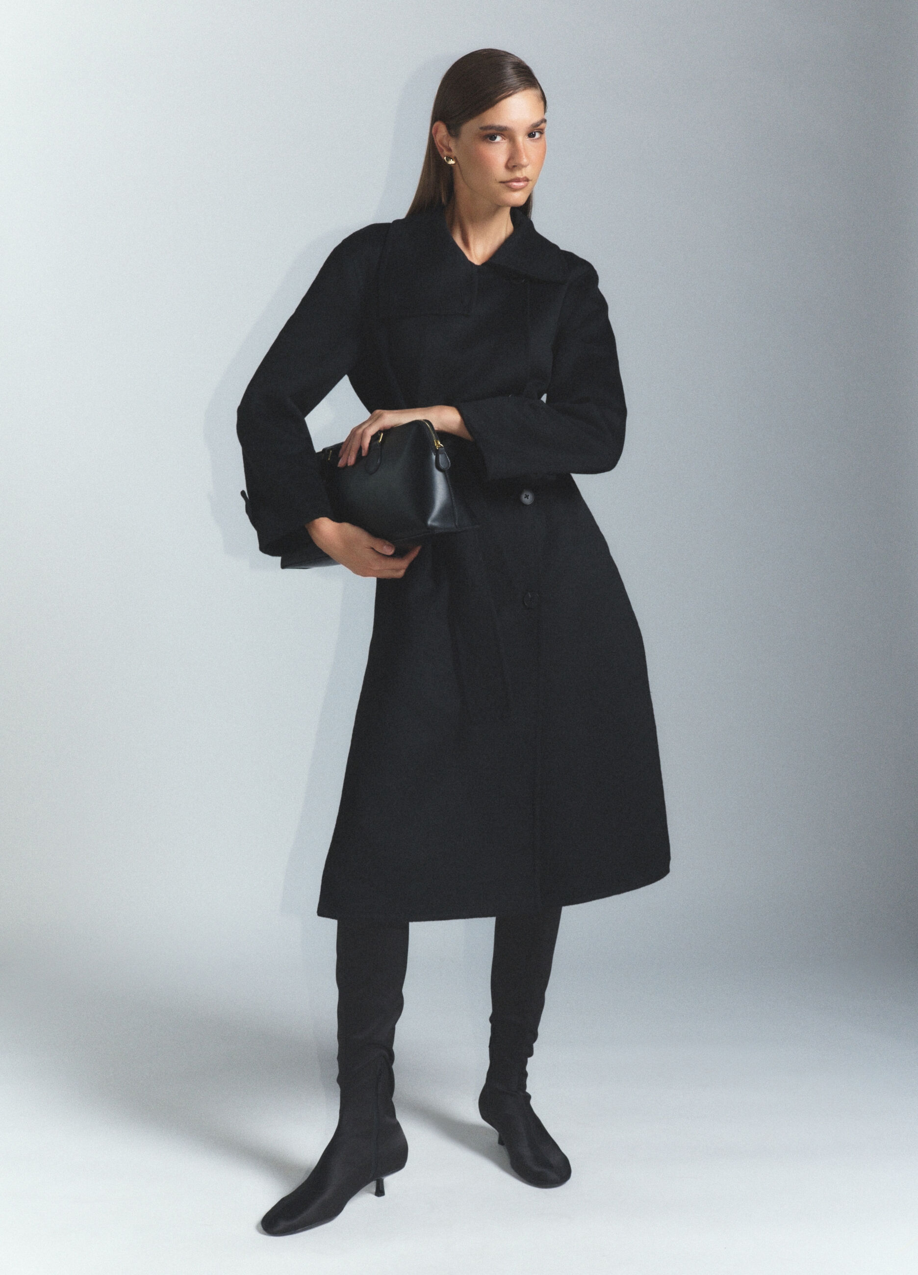 Cappotto lungo misto lana donna_0
