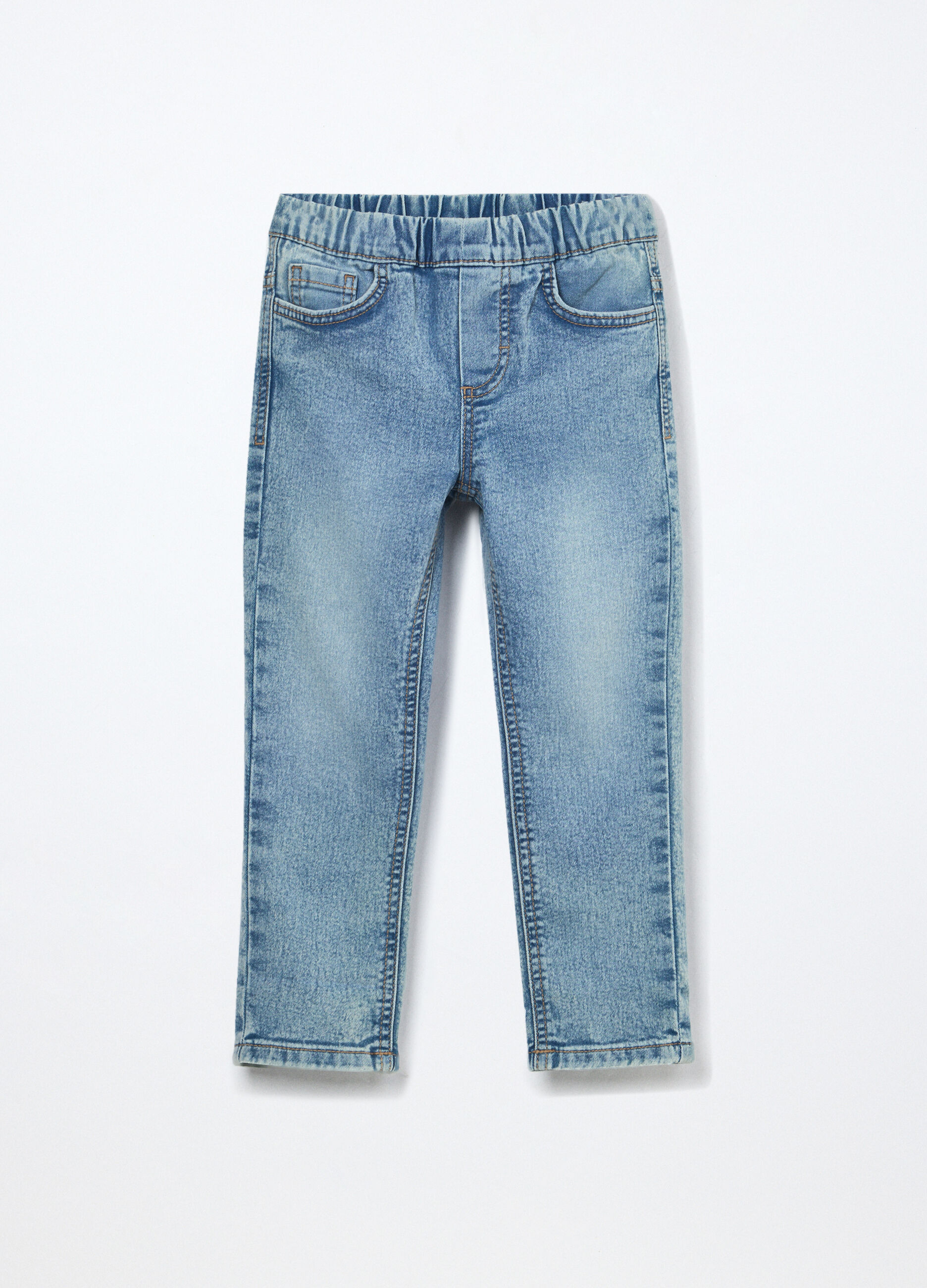 Pantaloni in denim di misto cotone bambino_0