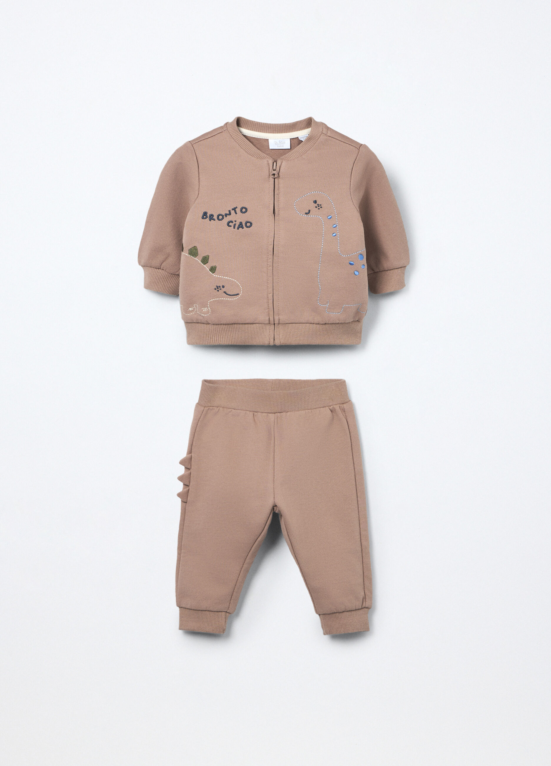 Jogging set in french terry di puro cotone neonato_0