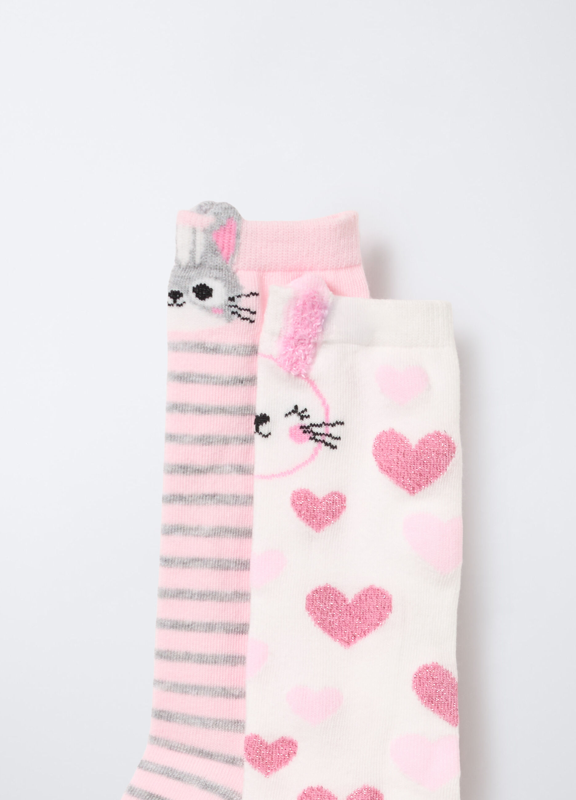 Pack 2 calze lunghe misto cotone stretch bambina_2