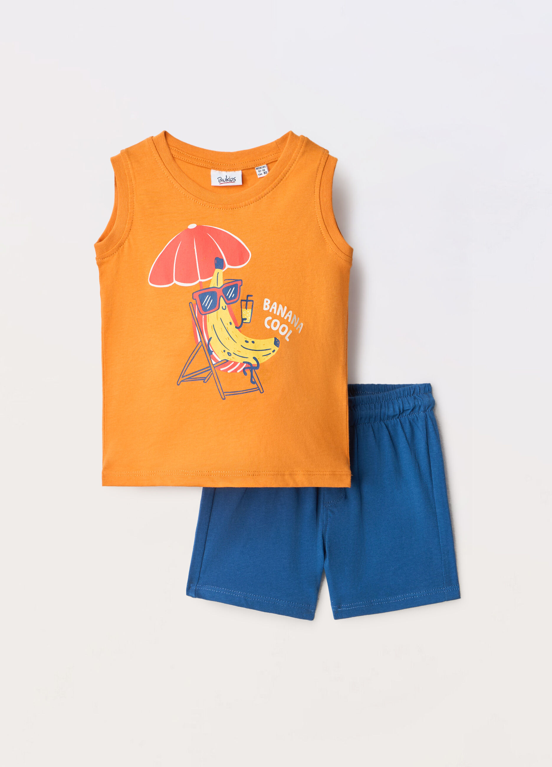 Jogging set in jersey di puro cotone neonato_0