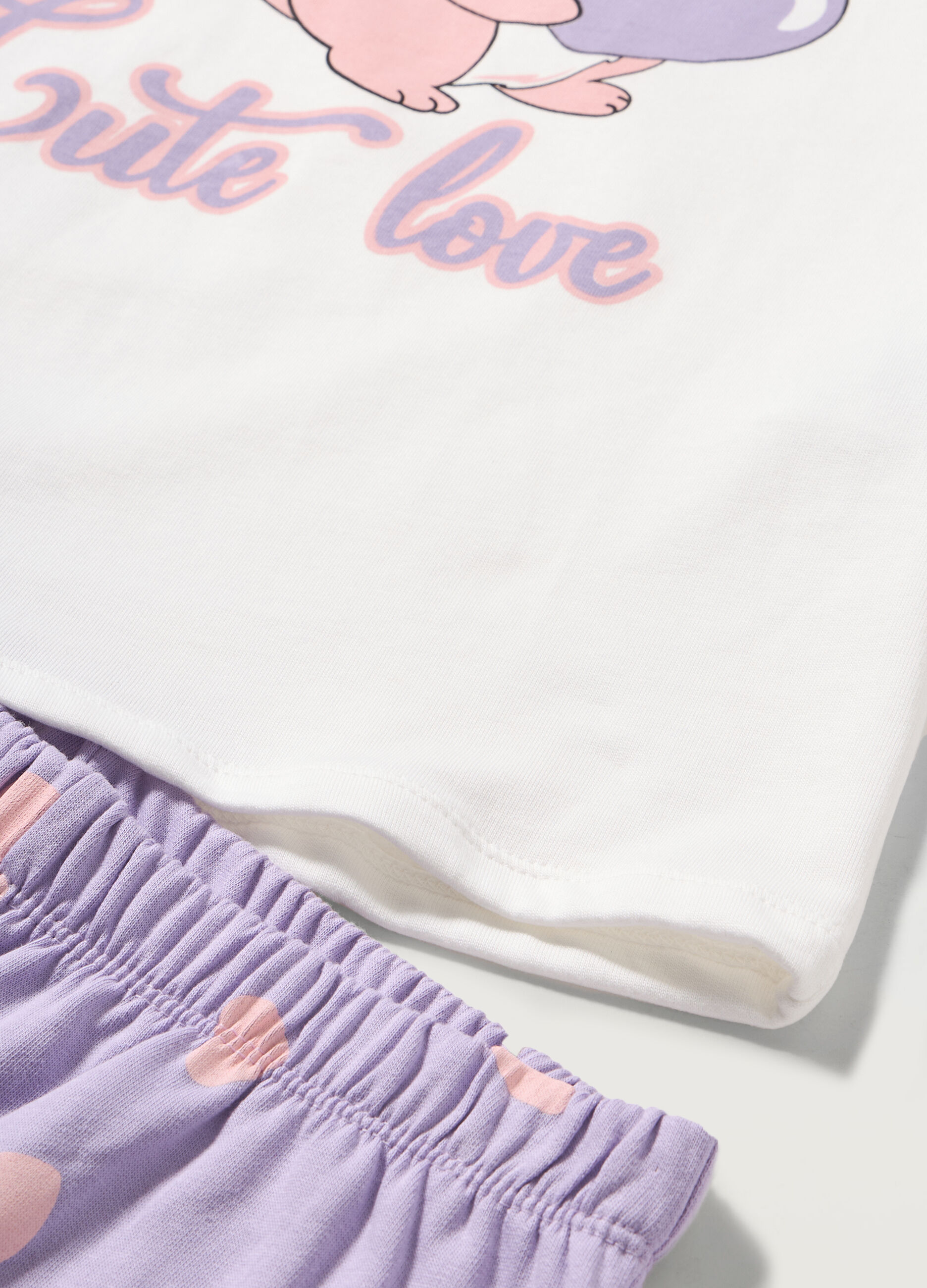 Set pigiama lungo in puro cotone bambina_1