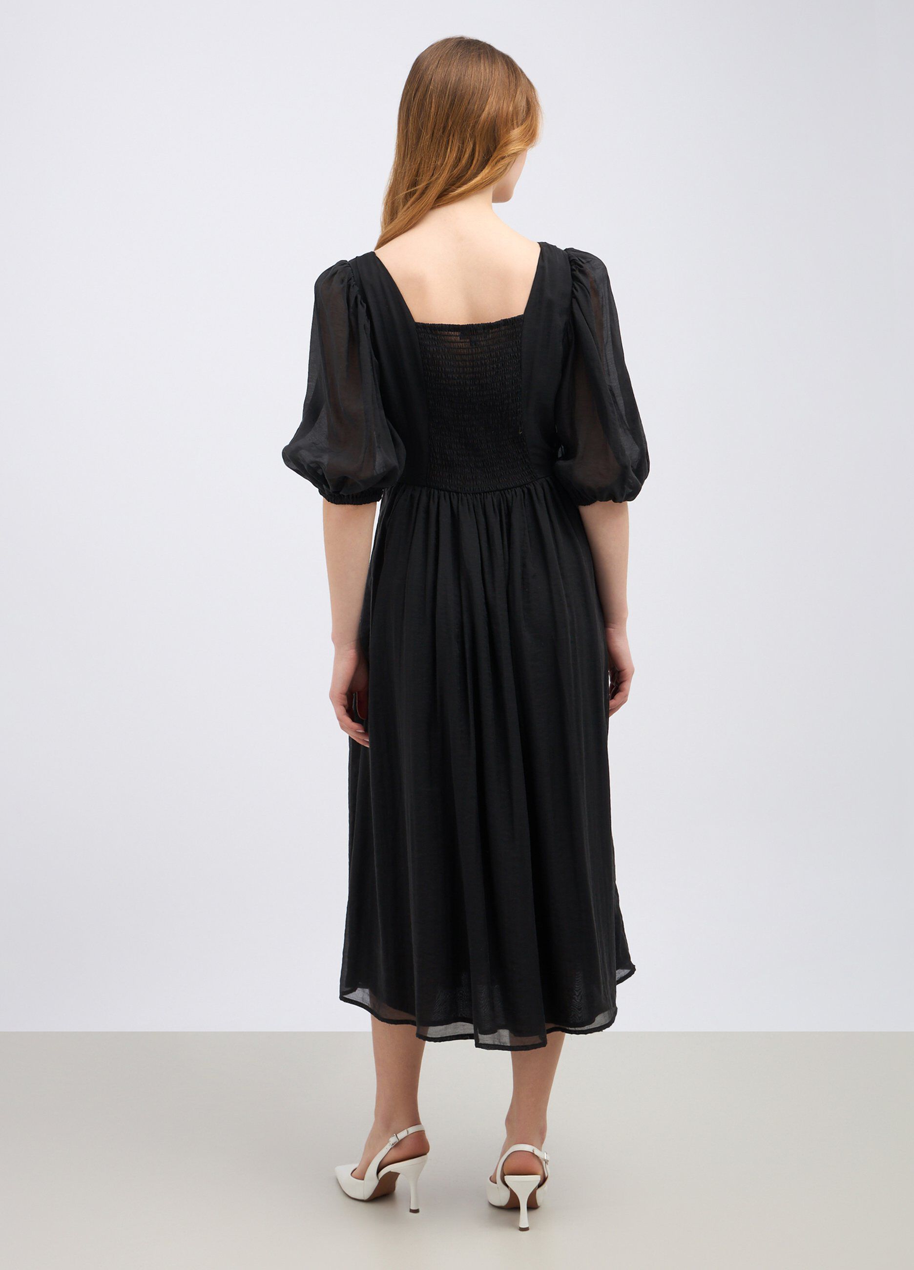 Abito lungo in misto lyocell donna_1