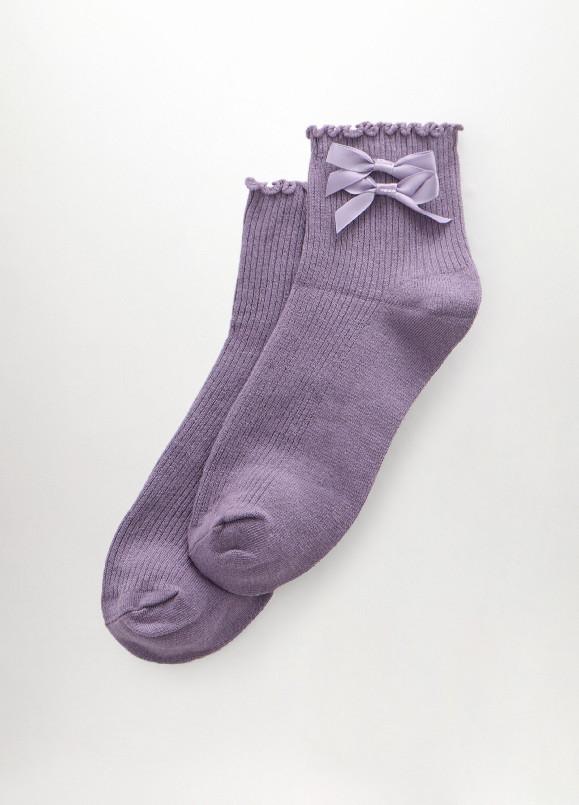 Calze corte misto cotone con fiocchi donna_0