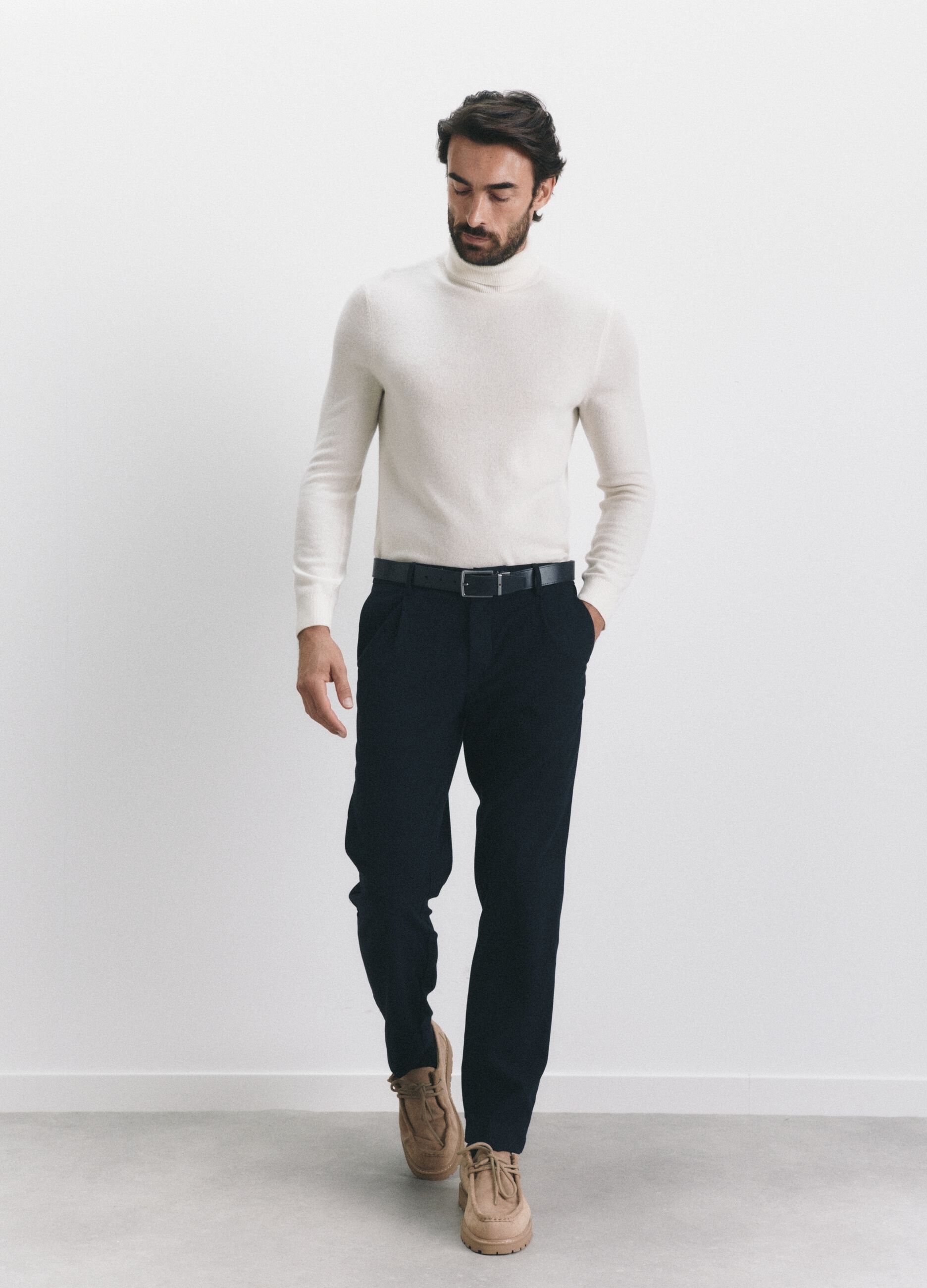 Maglione dolcevita in cashmere uomo