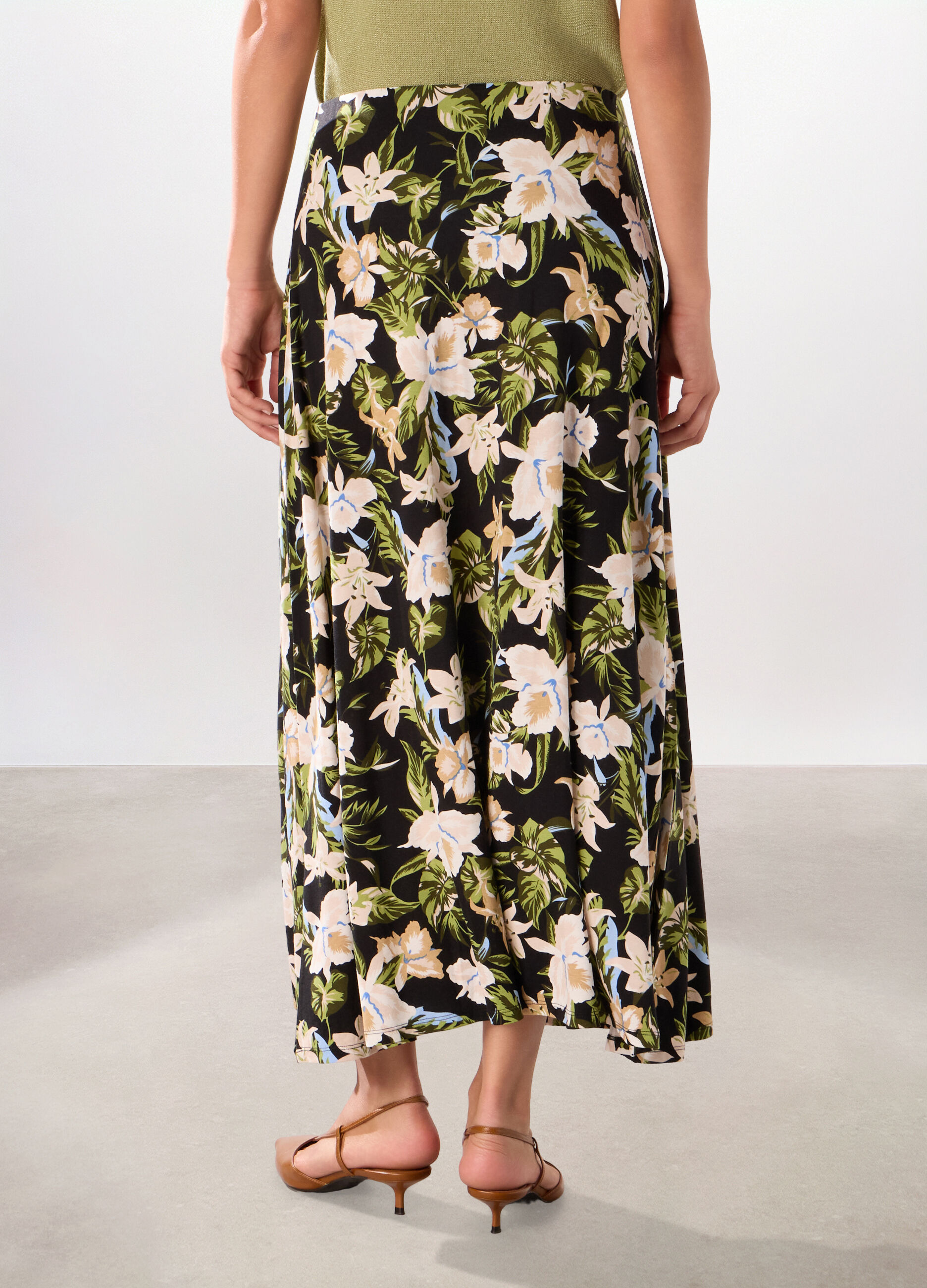 Gonna lunga in jersey di viscosa stretch donna_1