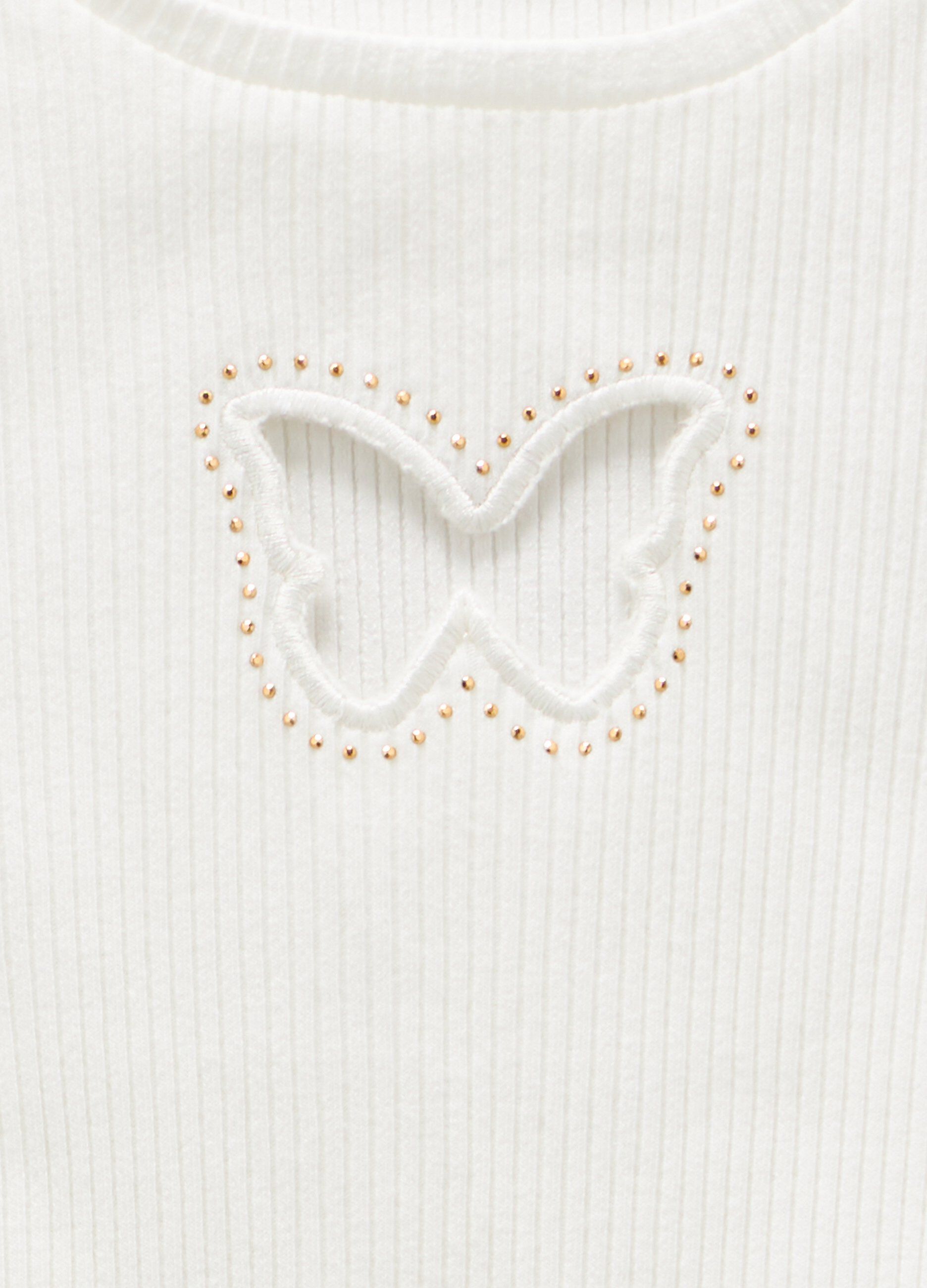 T-shirt in costina di cotone stretch bambina_1