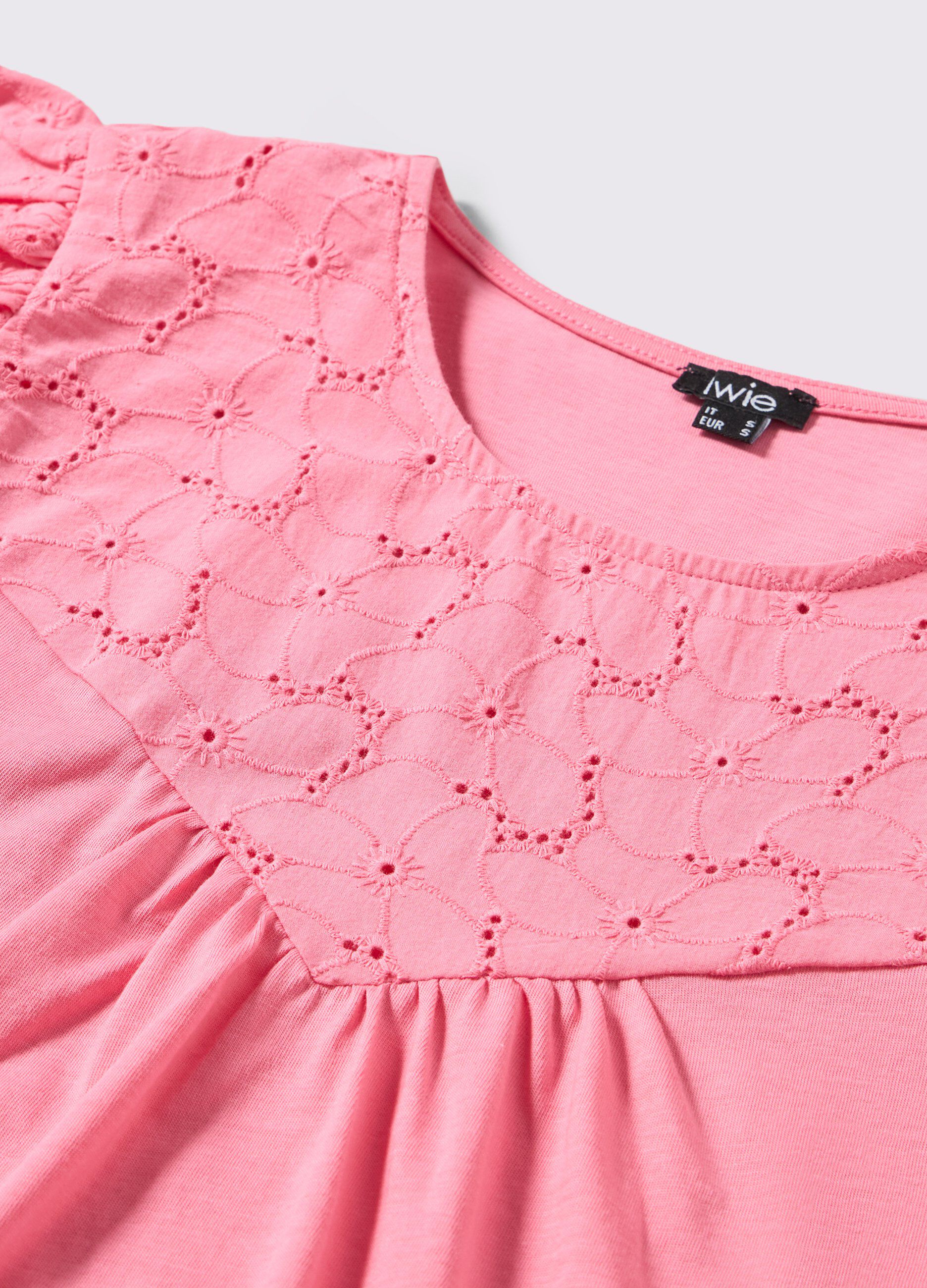 T-shirt in cotone sangallo donna_1