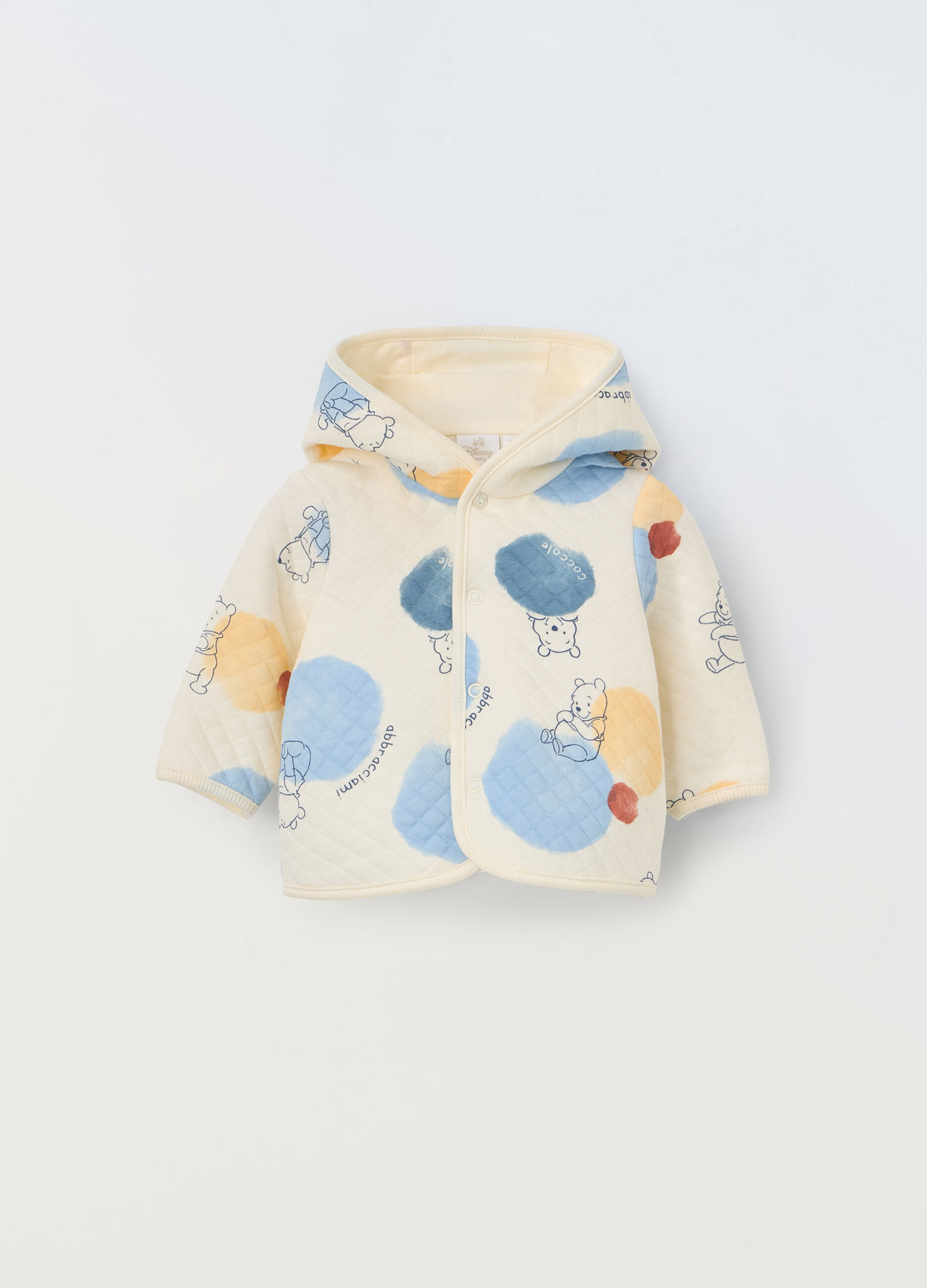 Cardigan con cappuccio in misto cotone neonato_0