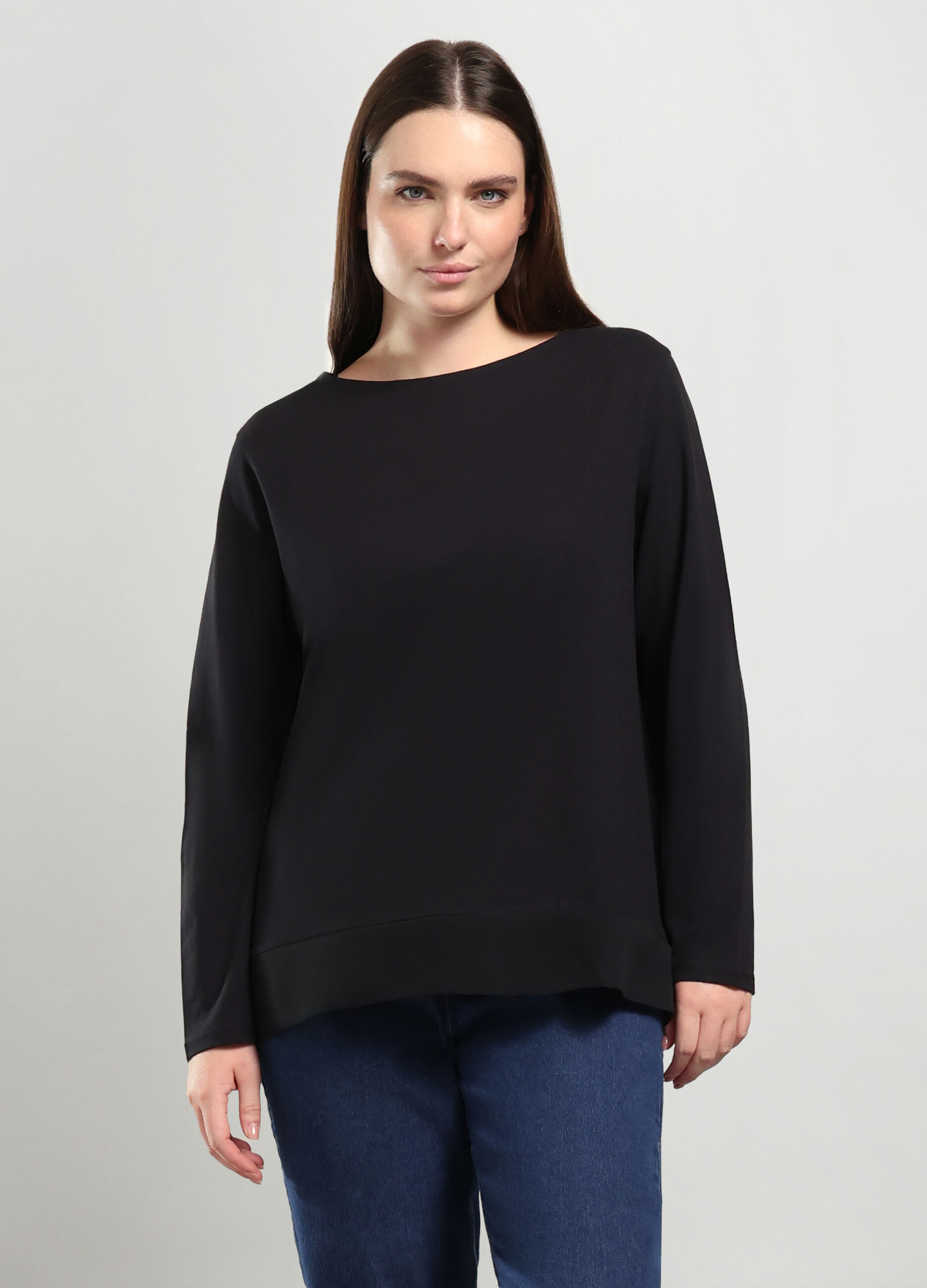T-shirt in cotone stretch donna curvy_0