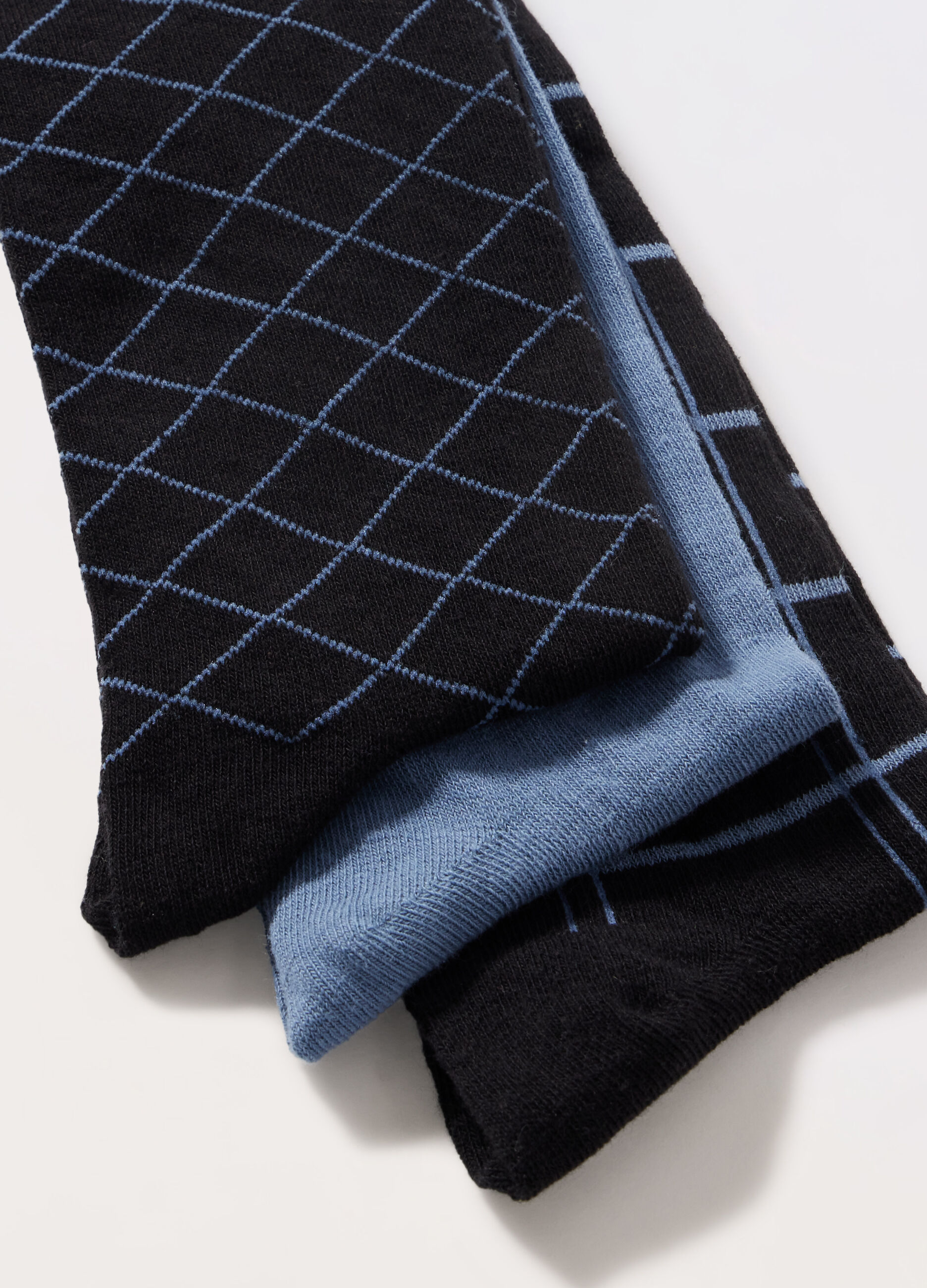 3 pack calze lunghe in cotone stretch a fantasia uomo