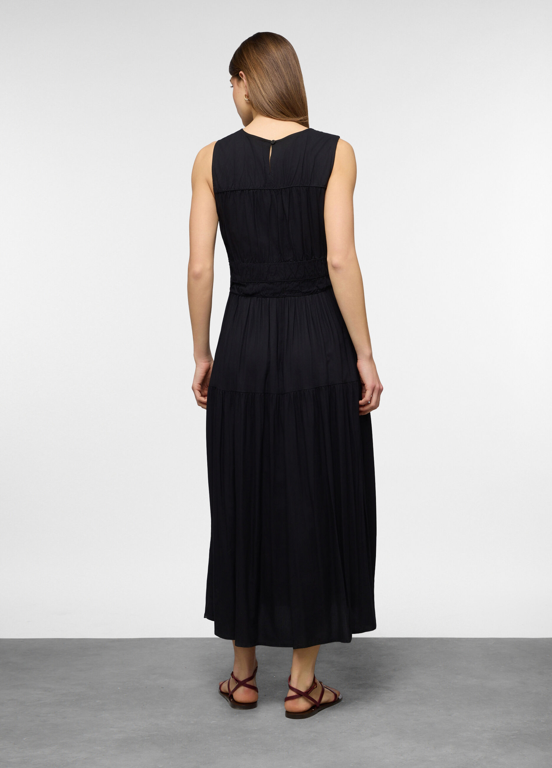 Abito lungo in pura viscosa donna_1