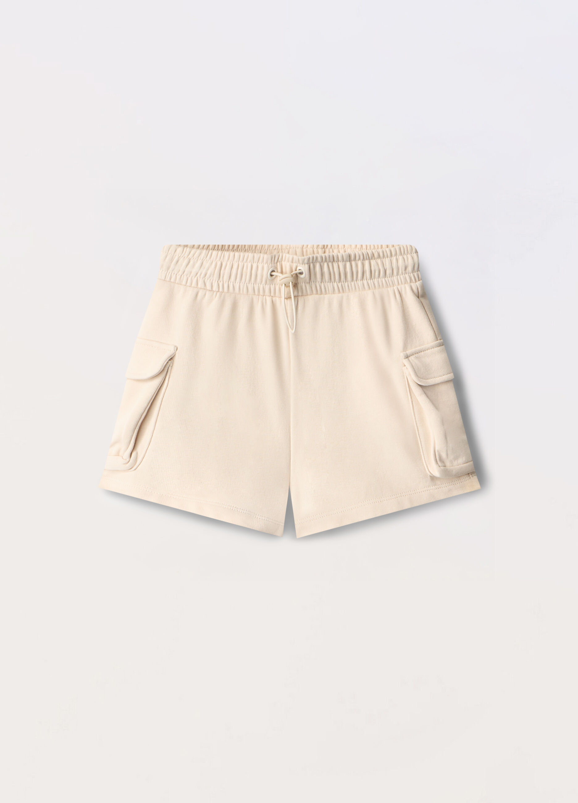 Shorts cargo in french terry di misto cotone ragazza_0