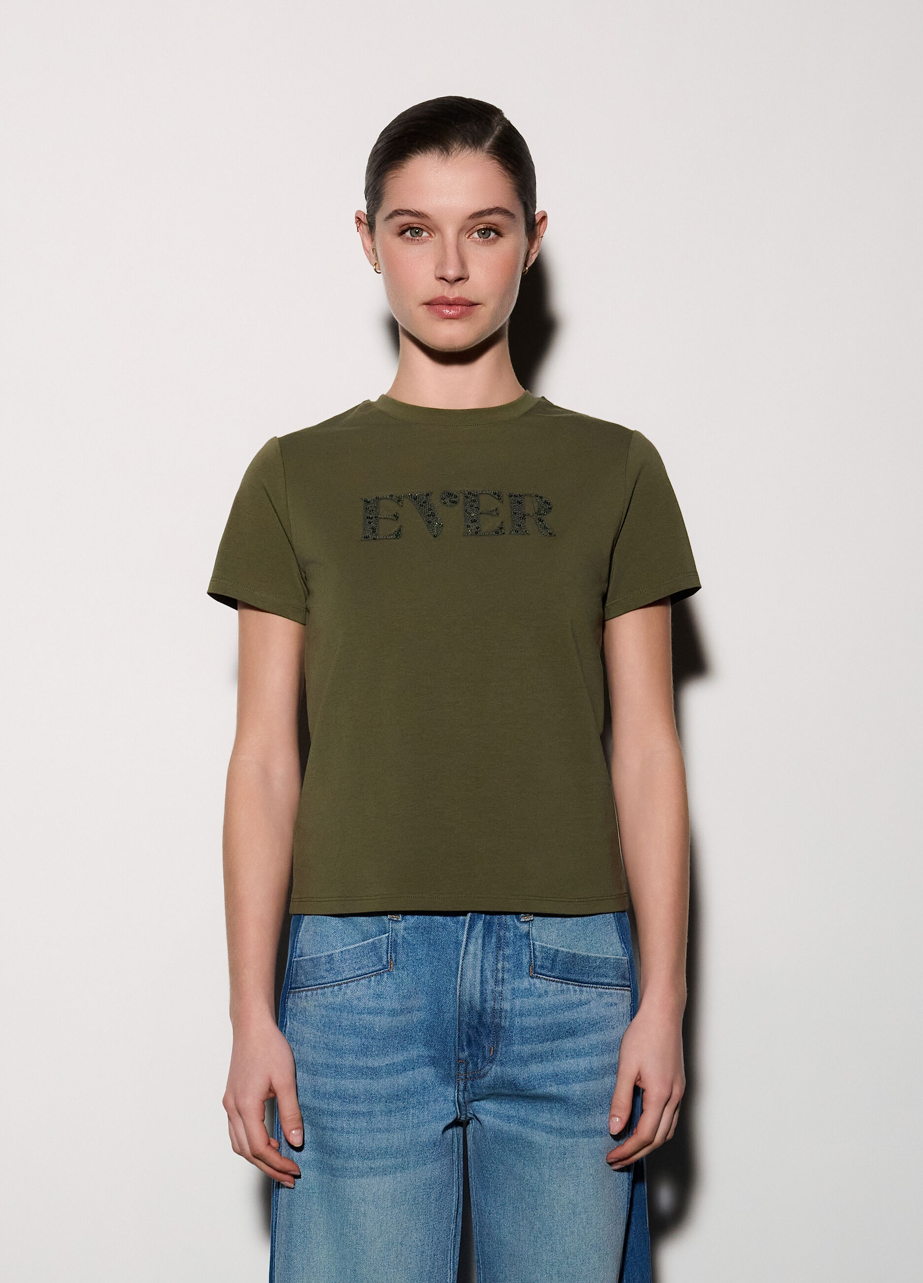 T-shirt girocollo stretch donna_1