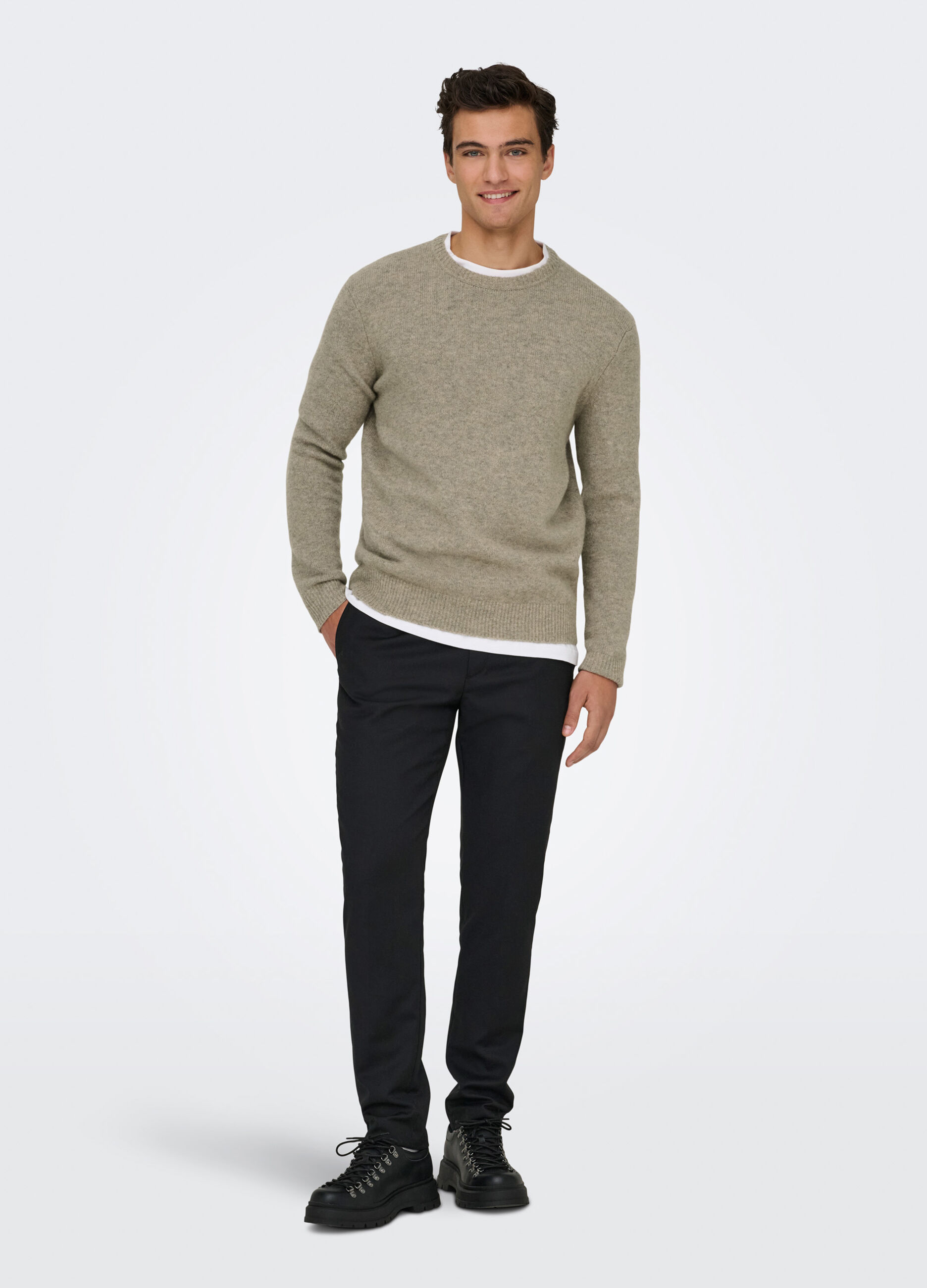 Maglione girocollo con filato m&eacute;lange uomo_2