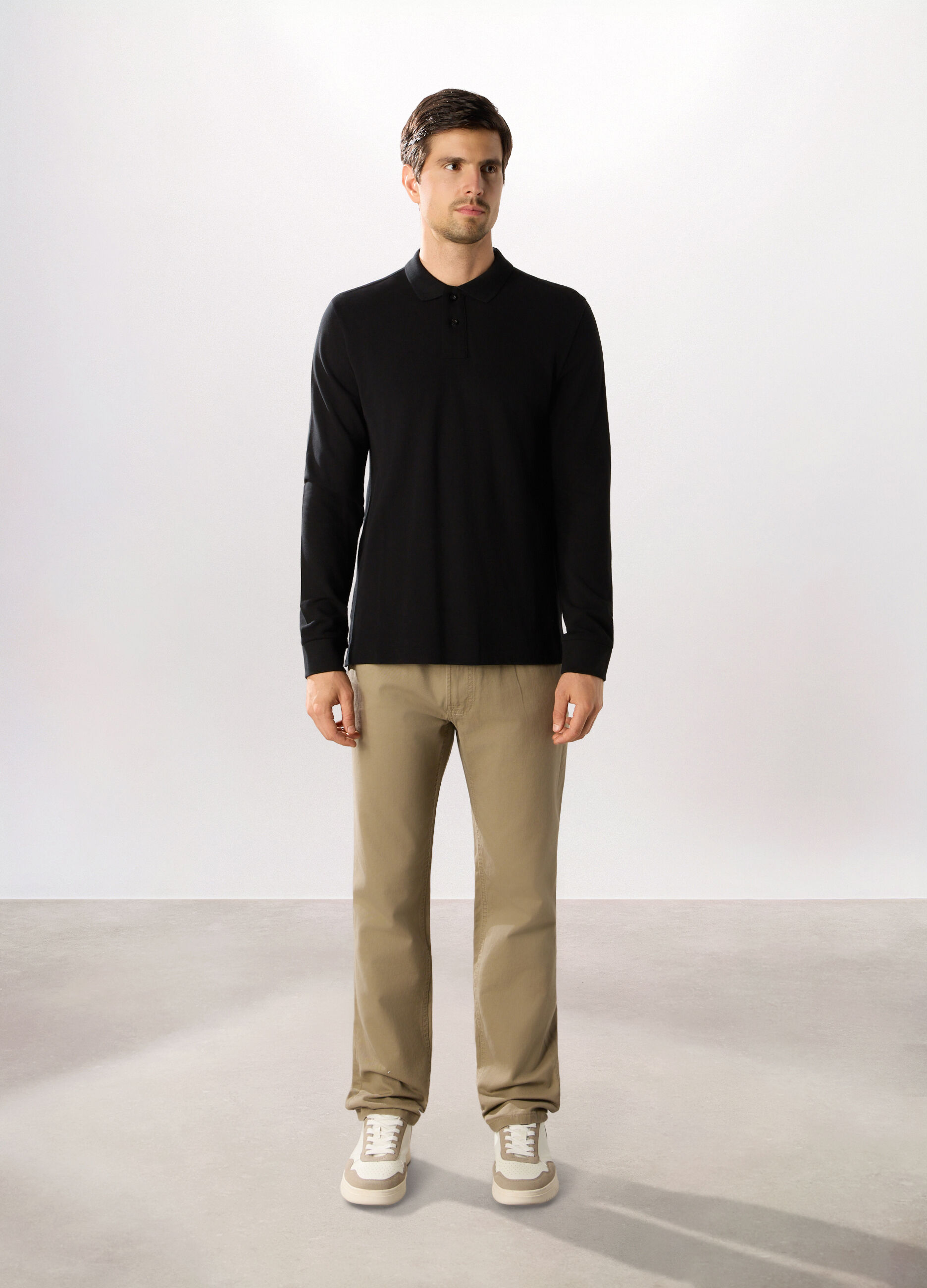 Pantaloni cinque tasche in twill di cotone uomo_0