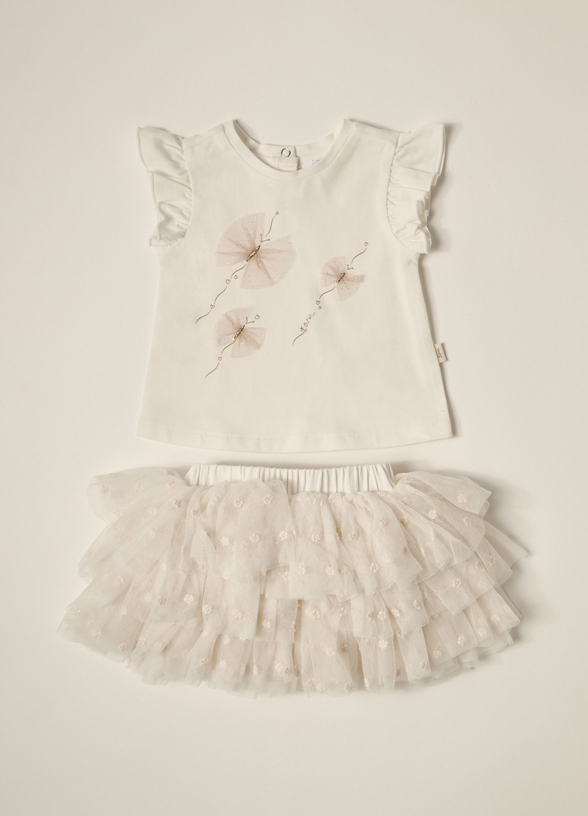Set t-shirt + gonna in tulle IANA neonata