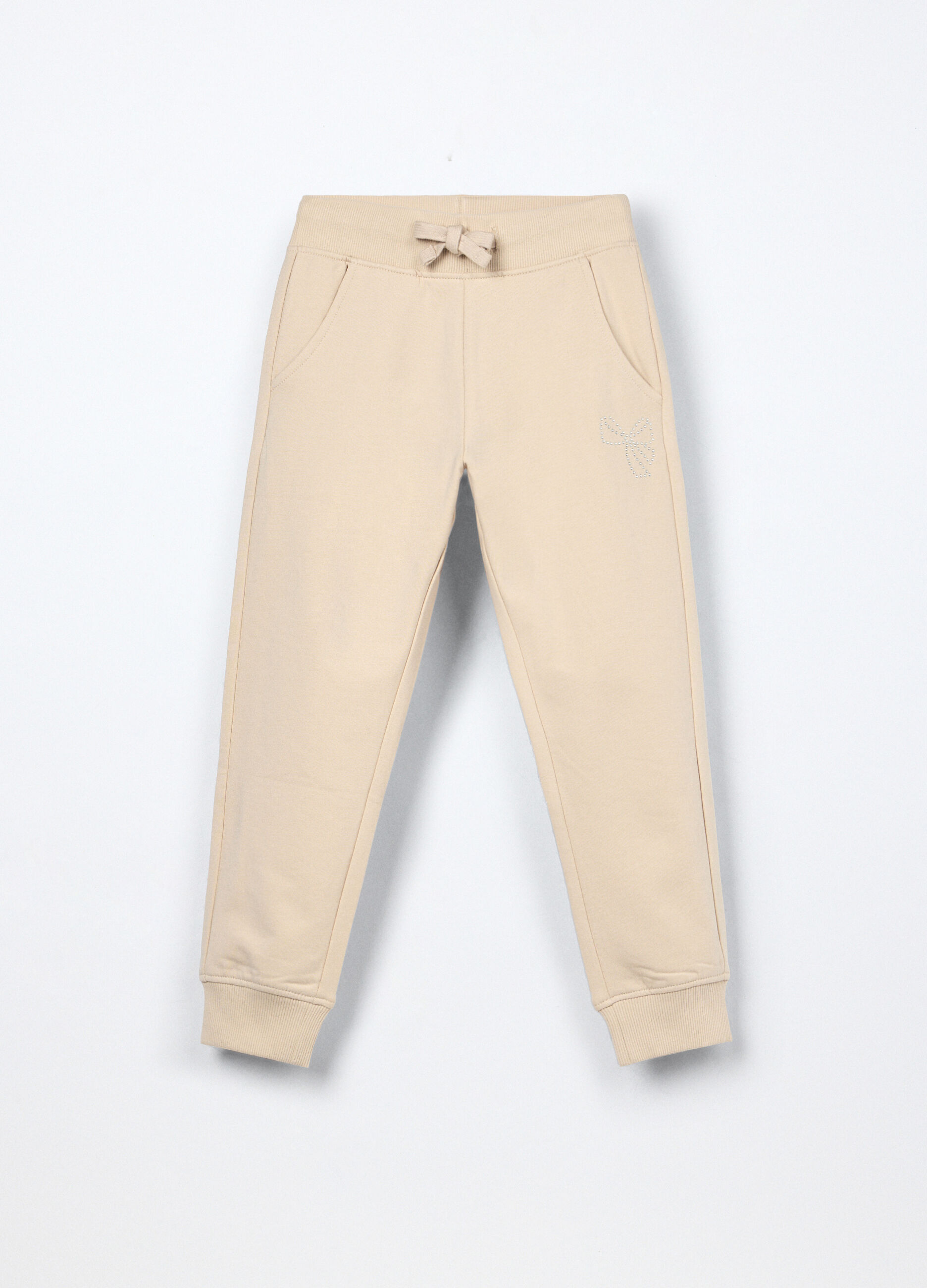Jogger in french terry di cotone stretch bambina_0