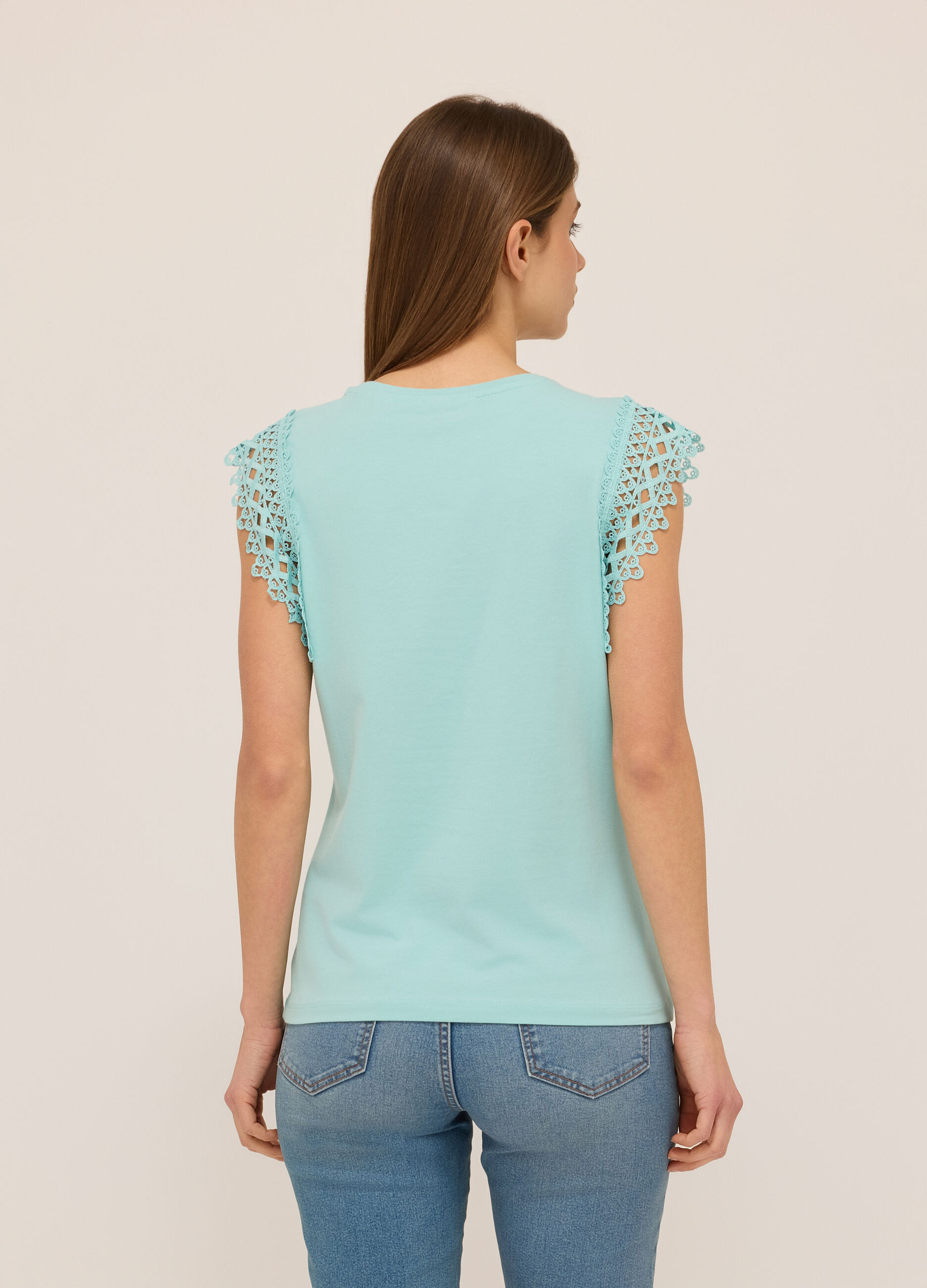 Canotta in jersey di cotone stretch donna_1