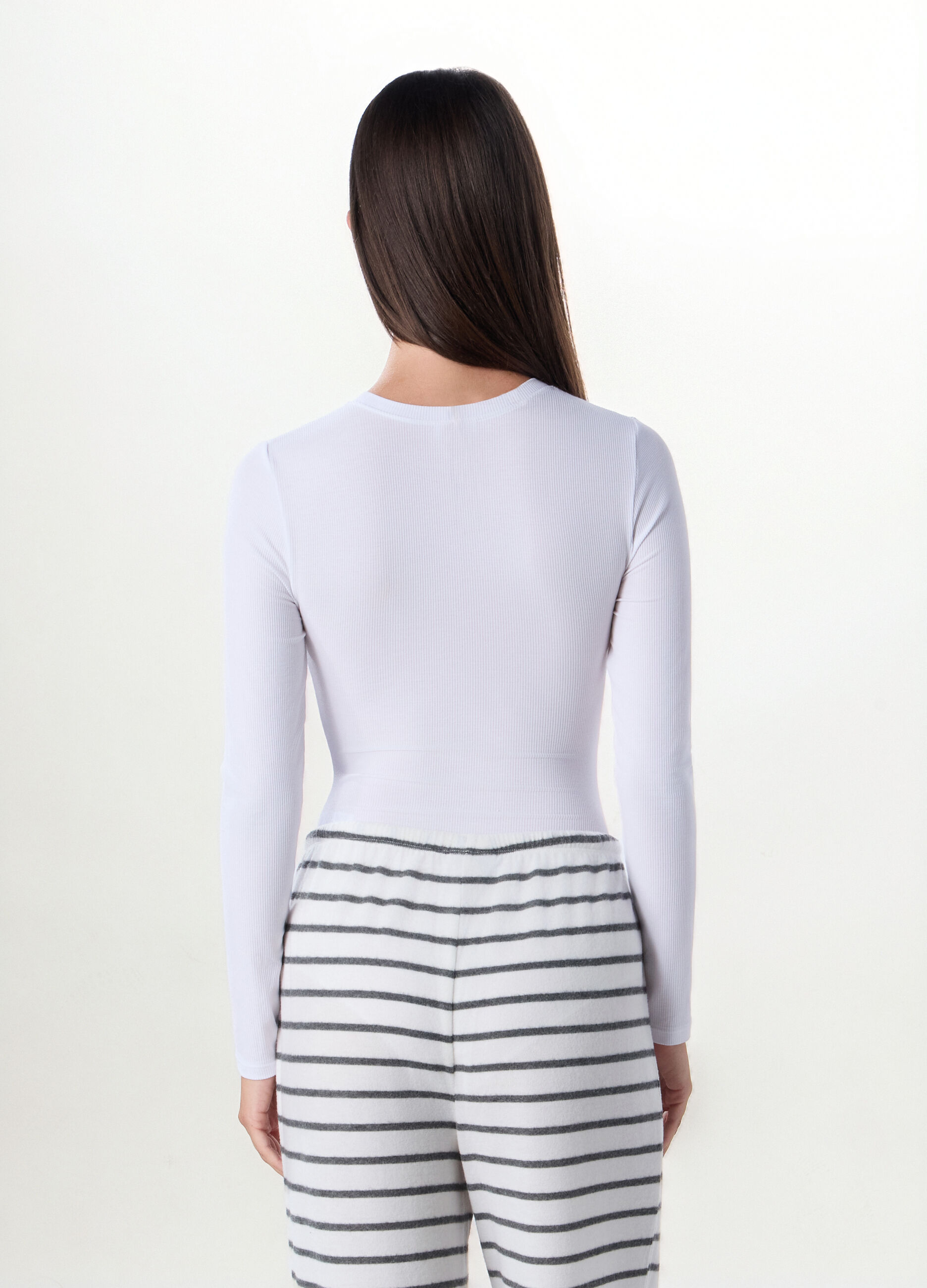 Body in costina di misto modal a manica lunga_1