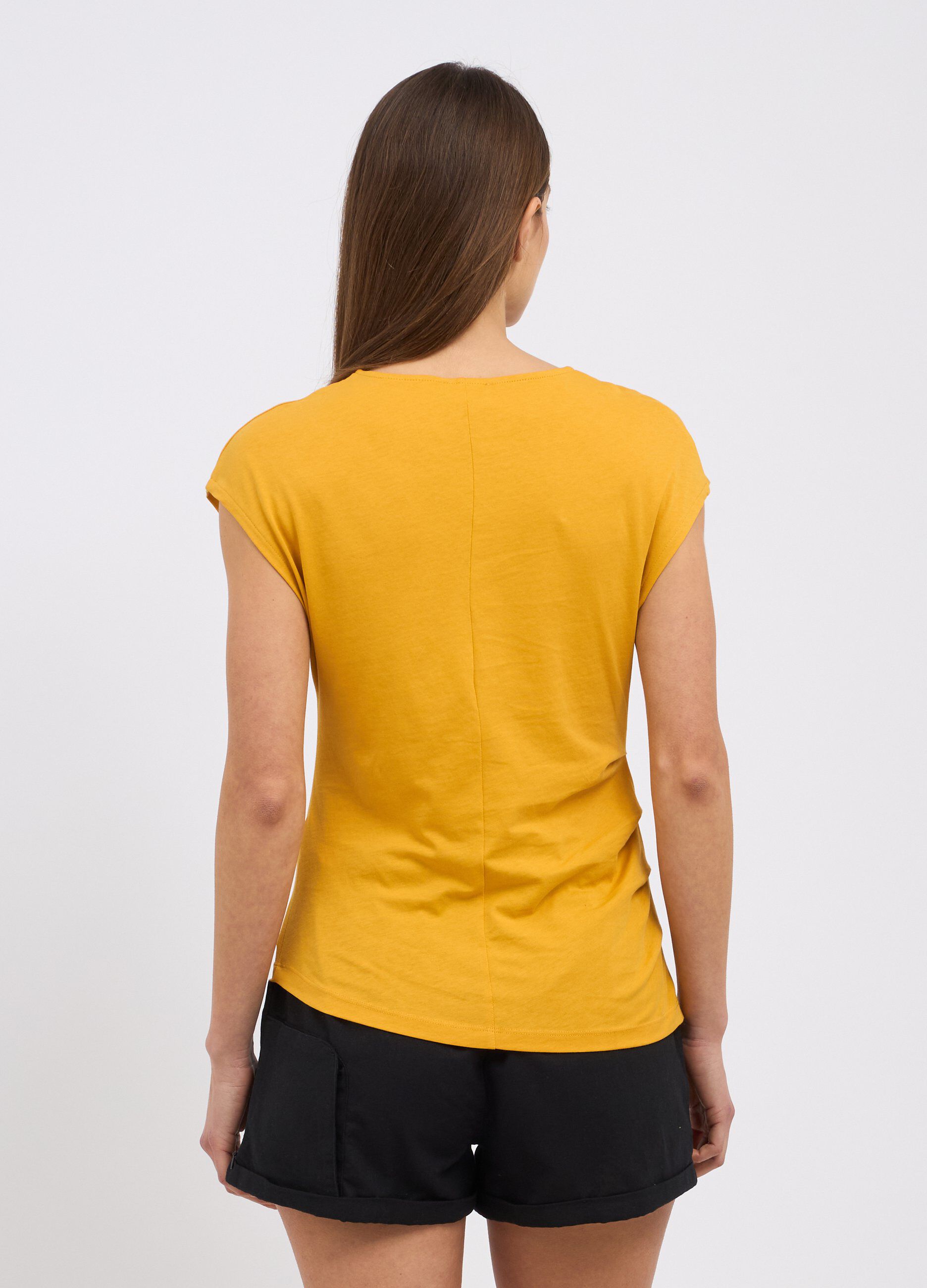 T-shirt smanicata in puro cotone donna_1