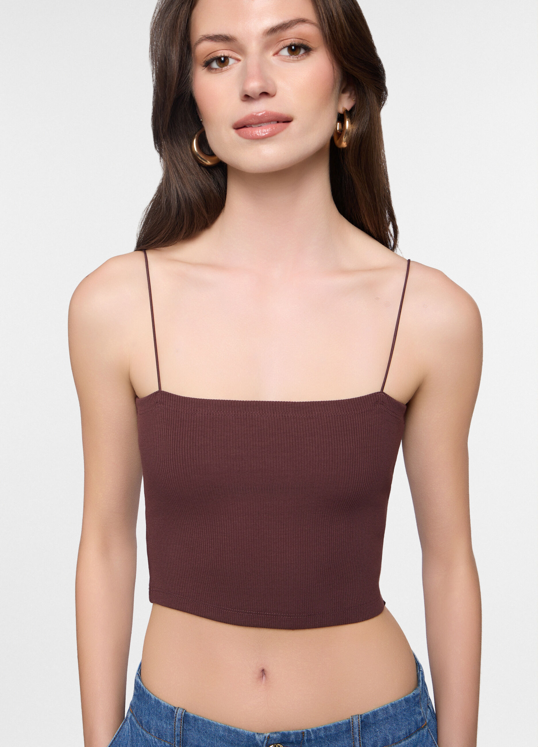 Canotta fitted in costina stretch donna_2