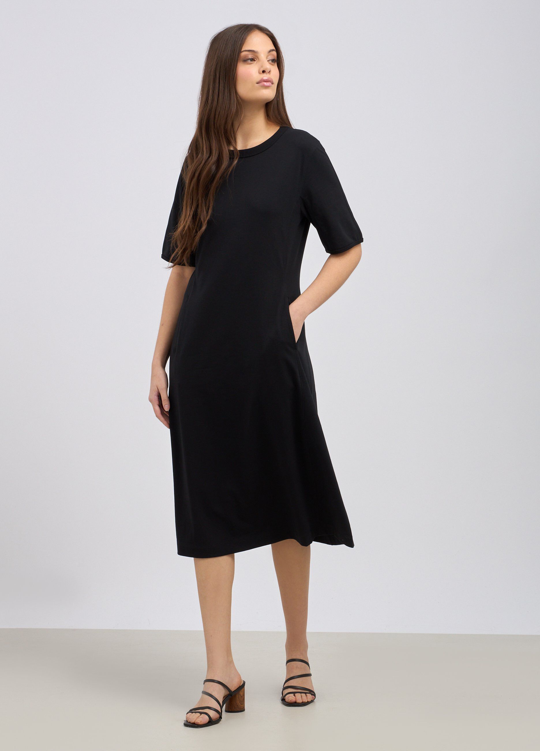 Abito lungo in cotone stretch donna_0