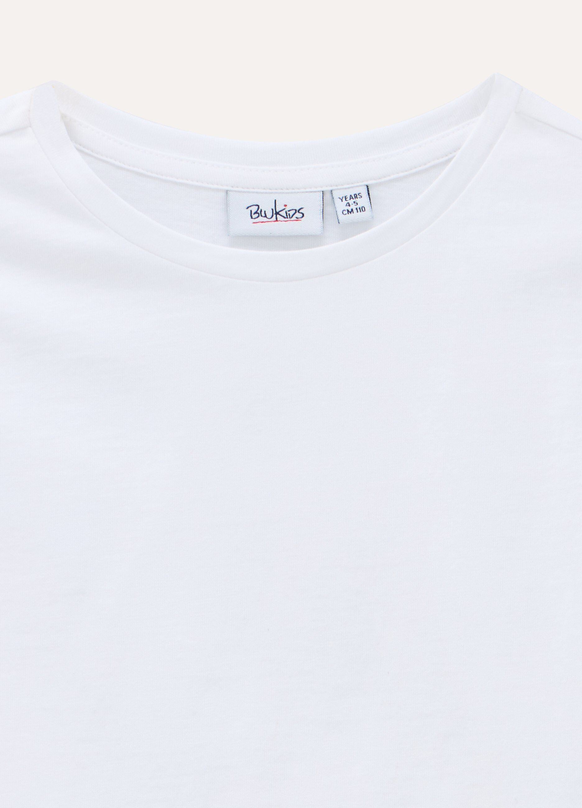 T-shirt in puro cotone con rouches bambina_1