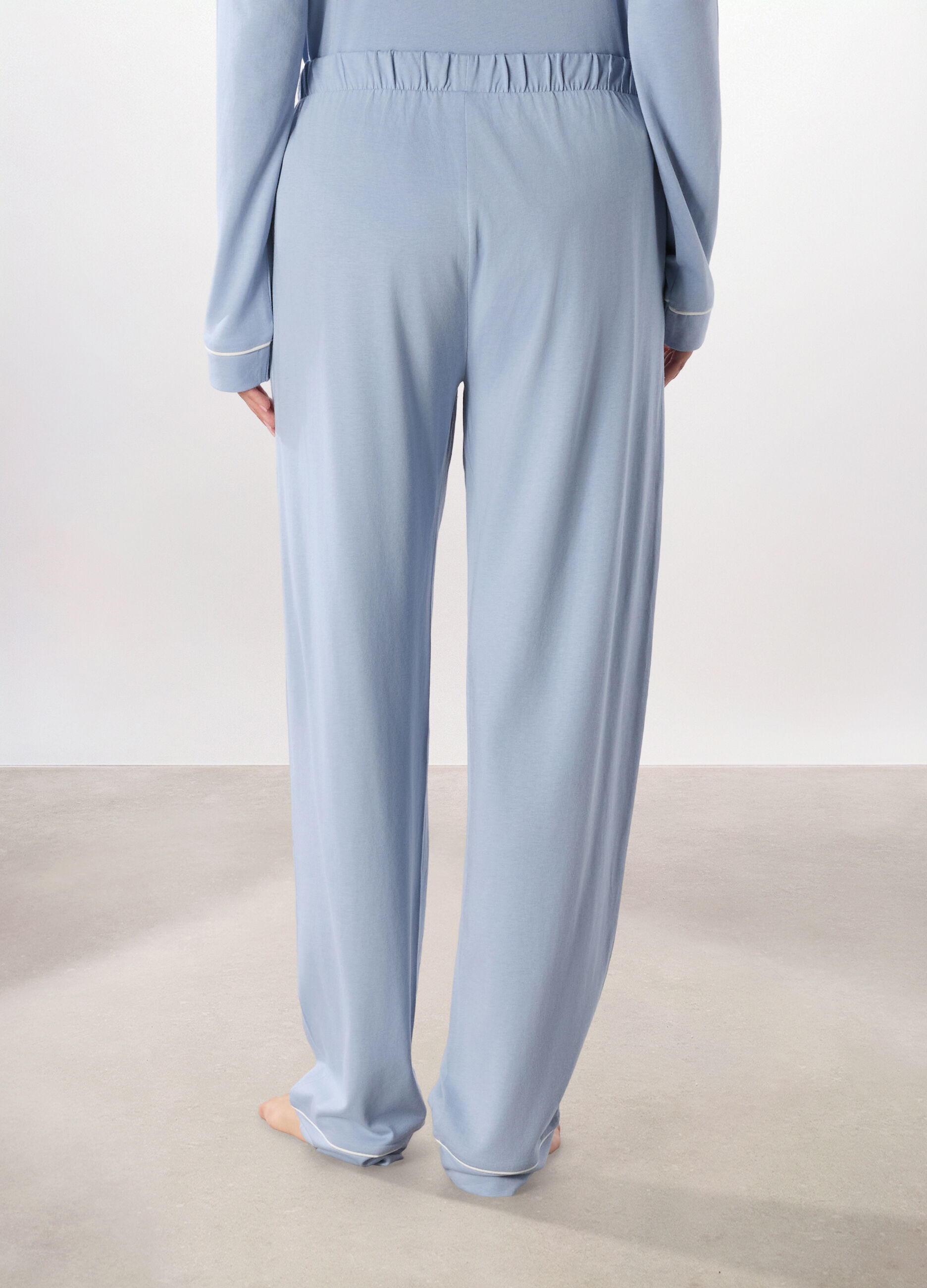 Pantalone lungo pigiama in cotone donna_2