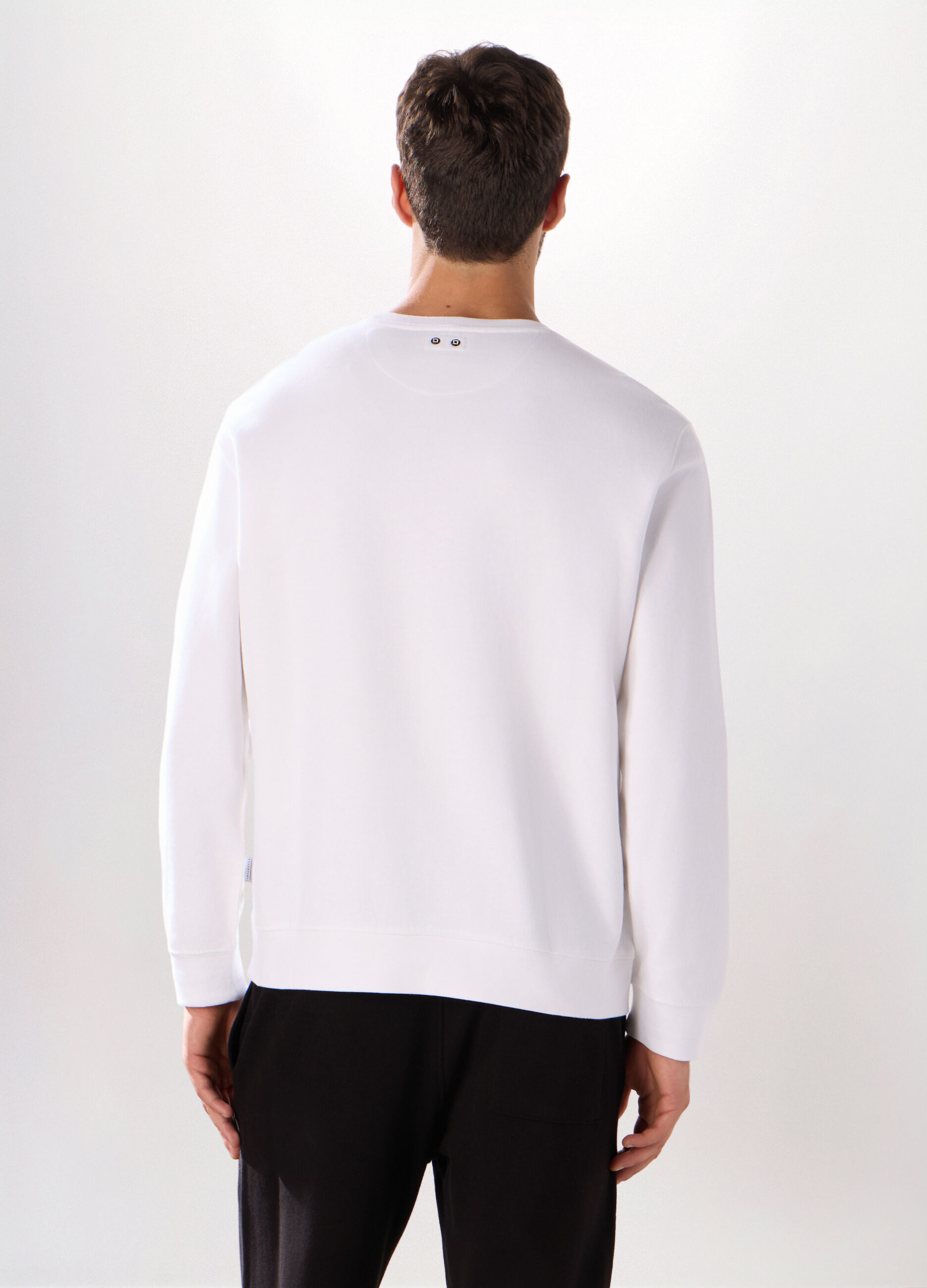 Felpa girocollo in puro cotone uomo_1