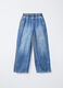 Jogger in denim di misto cotone Balloon Fit ragazza_0