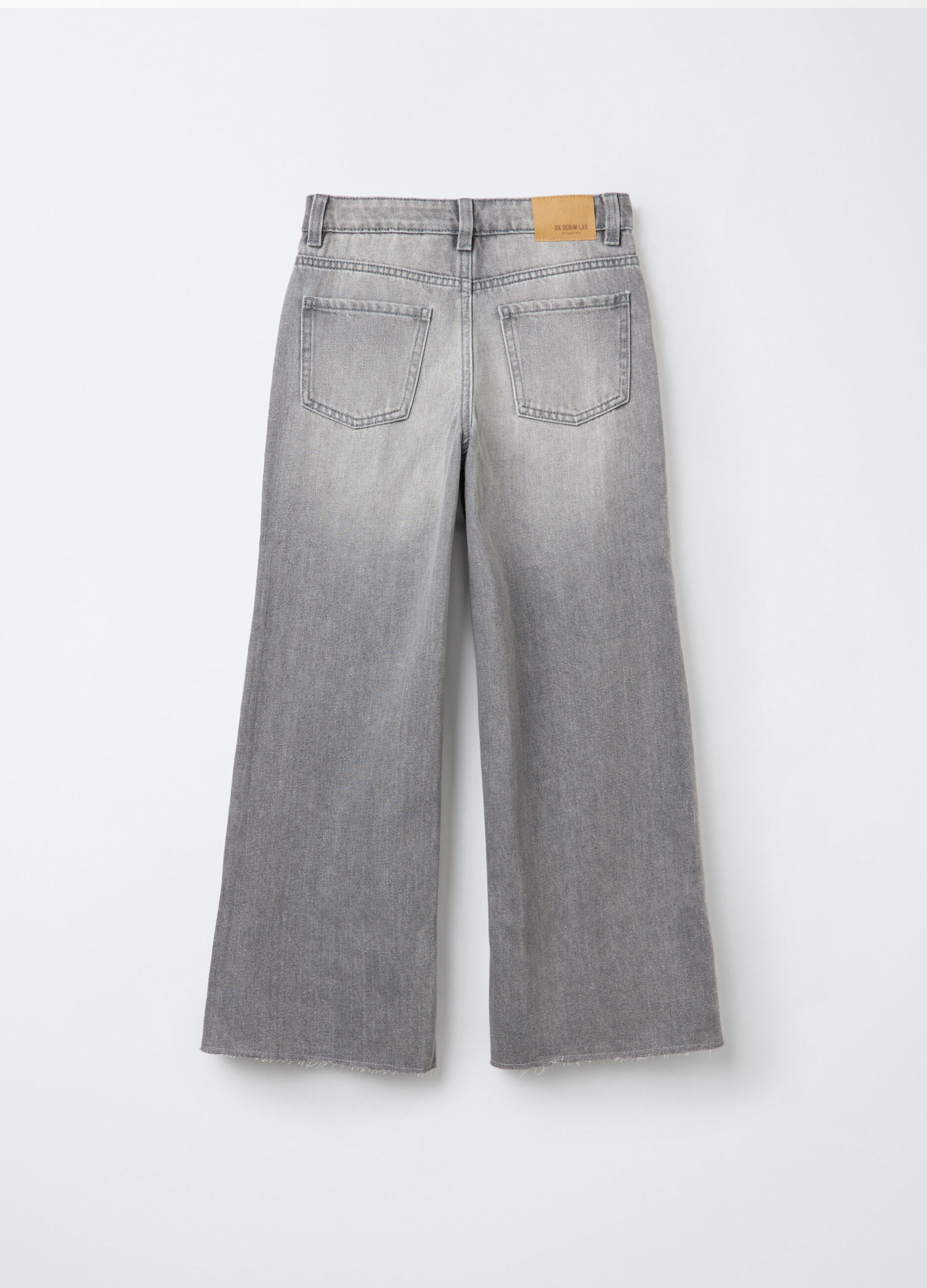 Pantaloni in denim di misto cotone Wide Leg ragazza_1