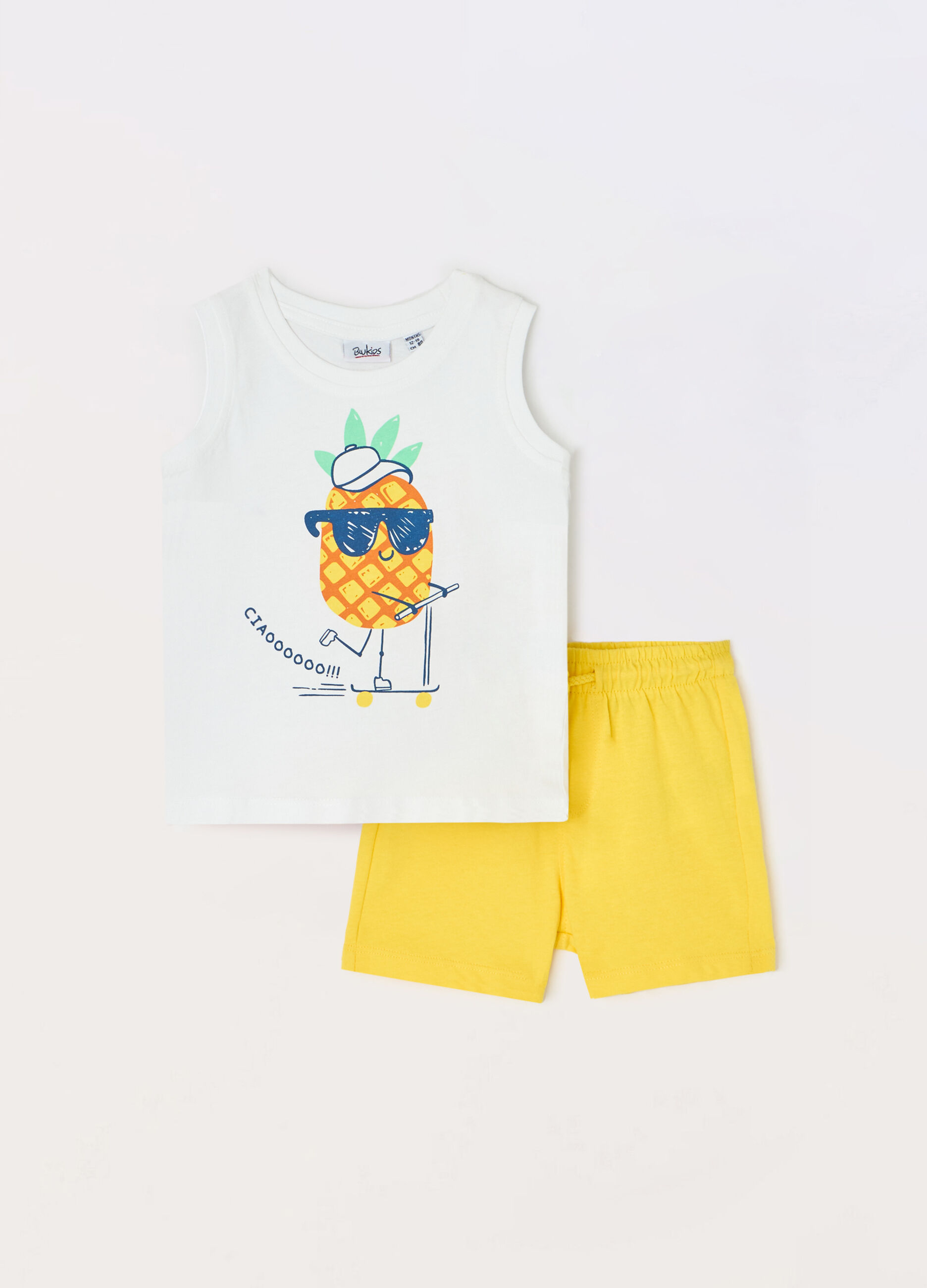 Jogging set in jersey di puro cotone neonato_0