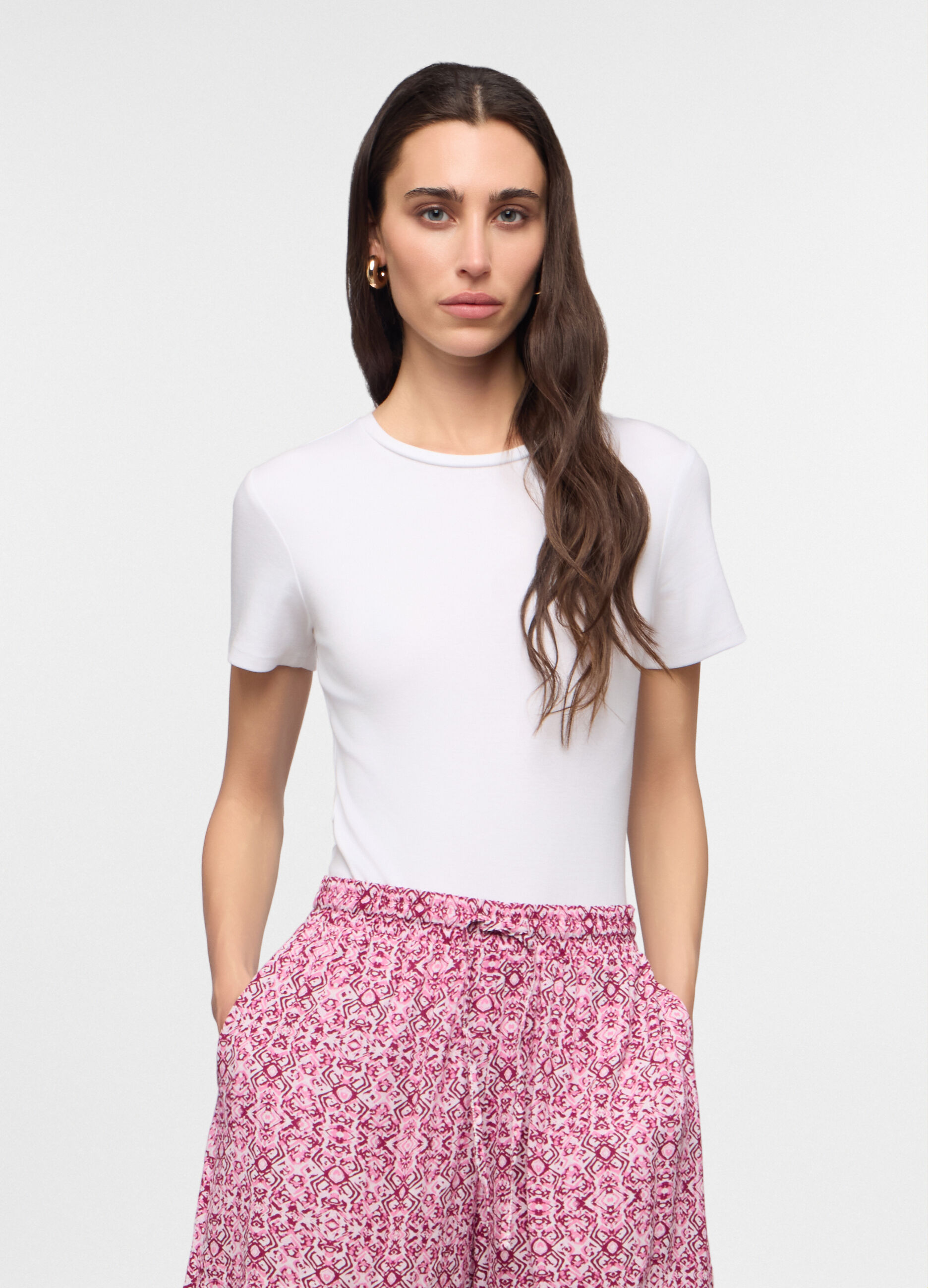 Body girocollo in costina stretch donna_0